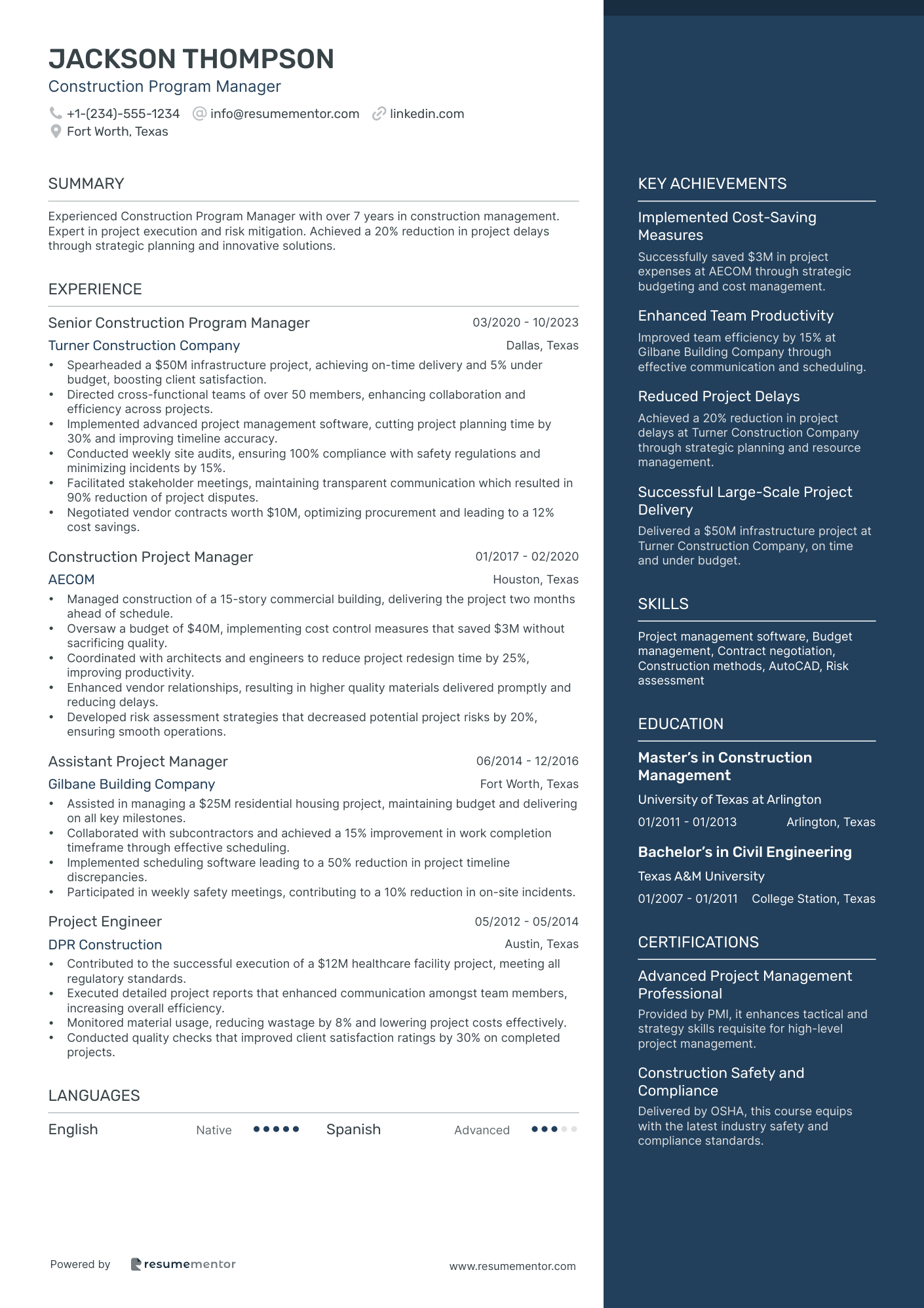 Construction Program Manager