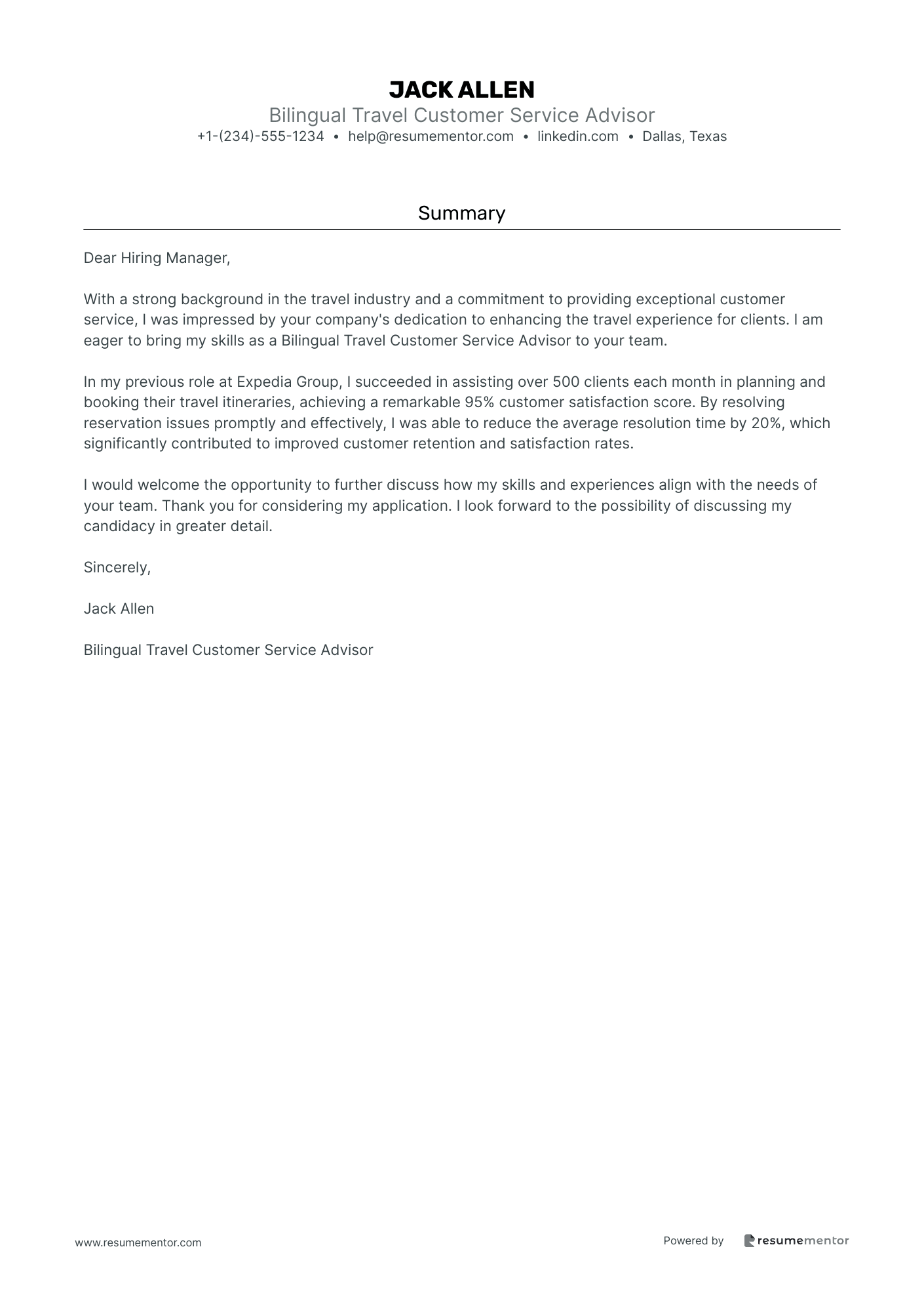 Bilingual Travel Customer Service Advisor