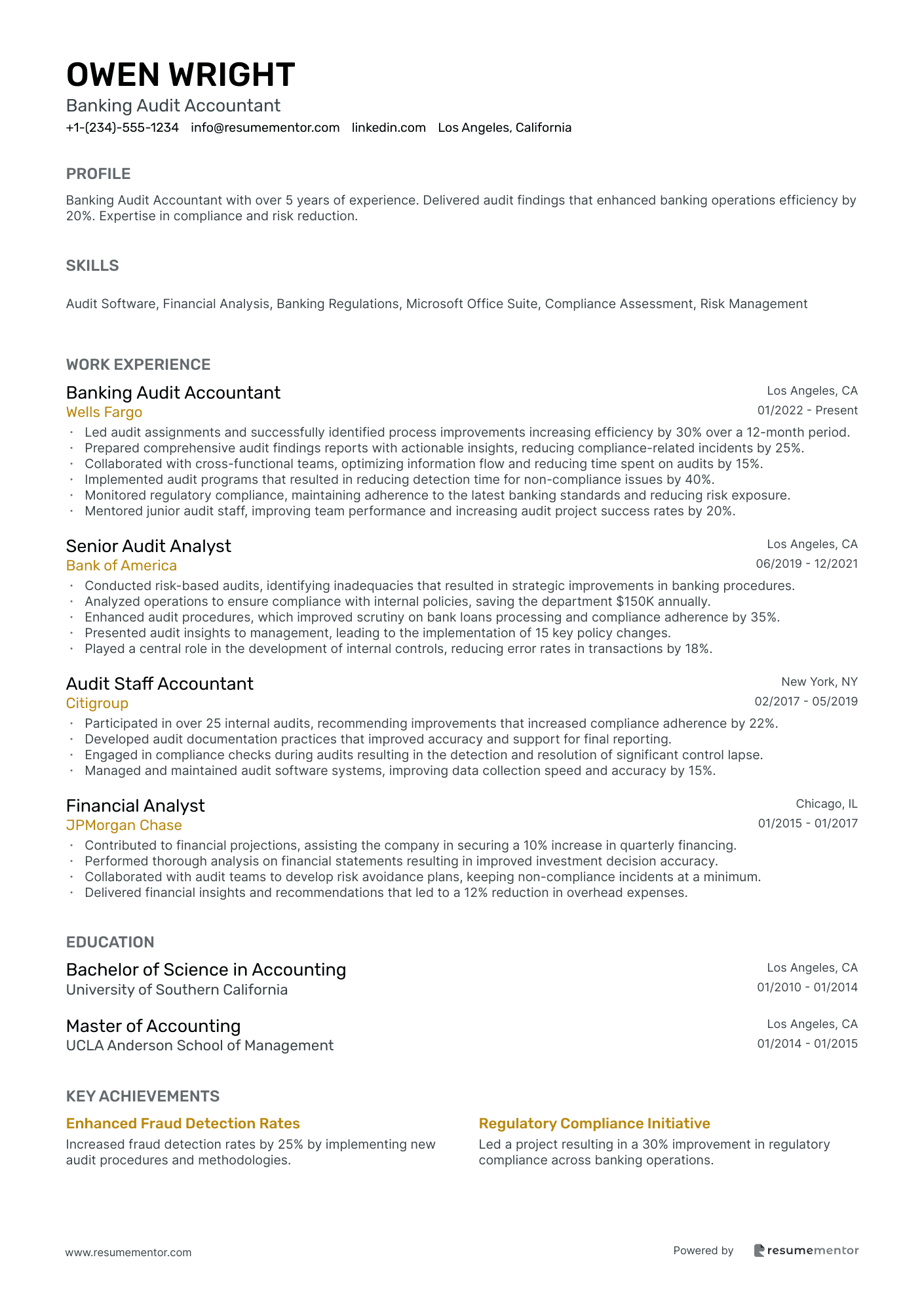 Banking Audit Accountant