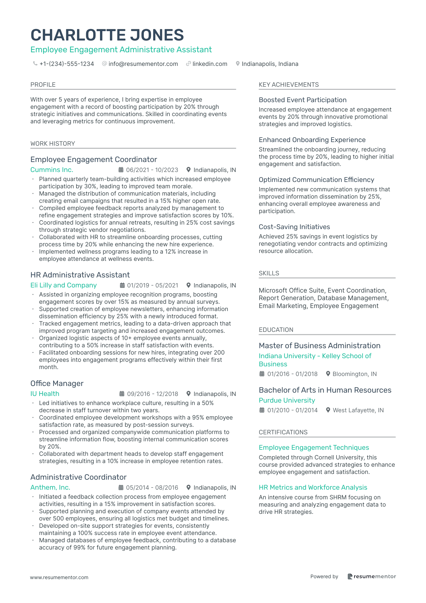 Employee Engagement Administrative Assistant