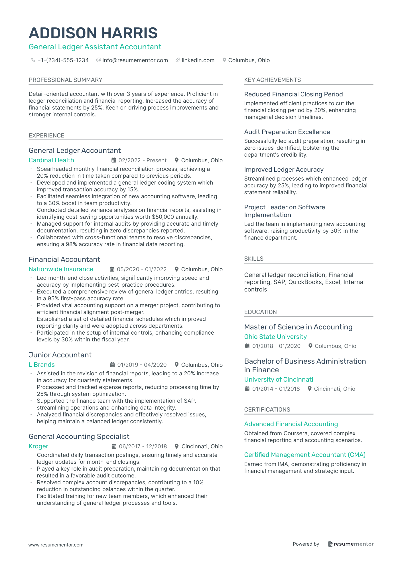 General Ledger Assistant Accountant