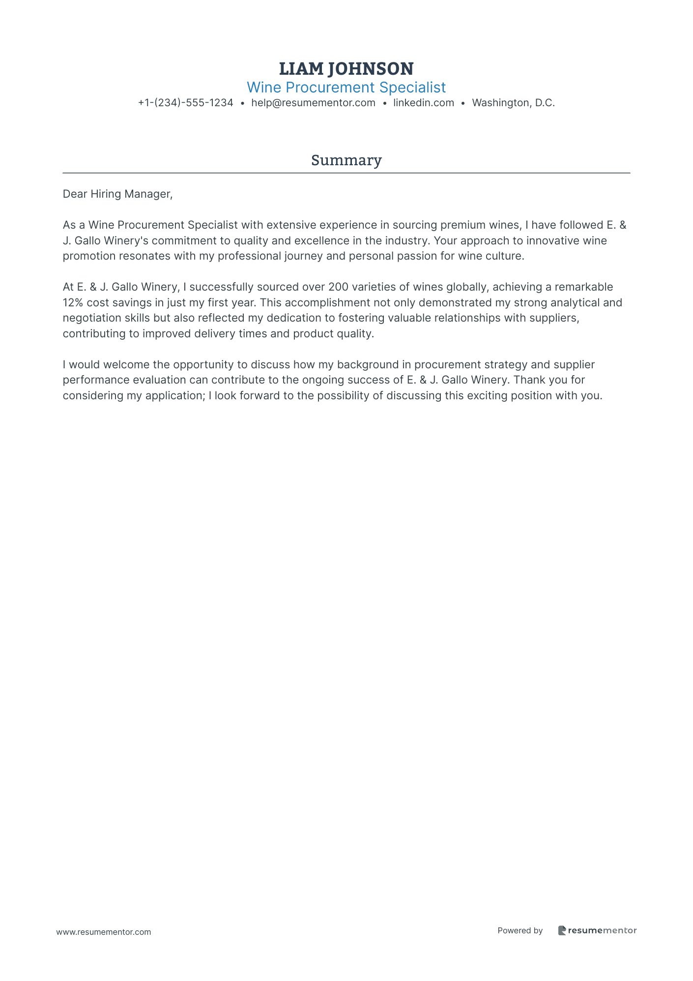 Wine Procurement Specialist