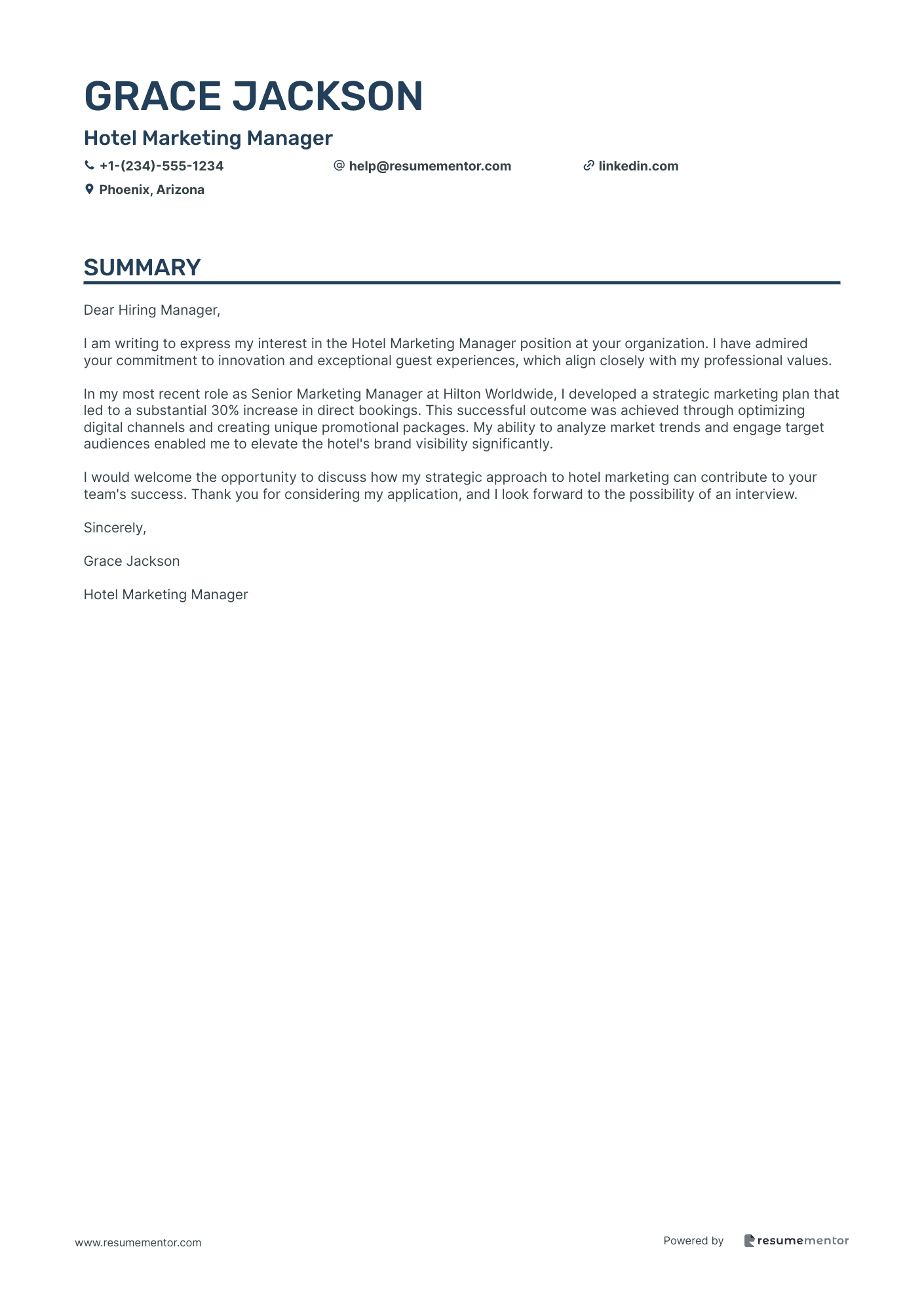 Hotel Marketing Manager