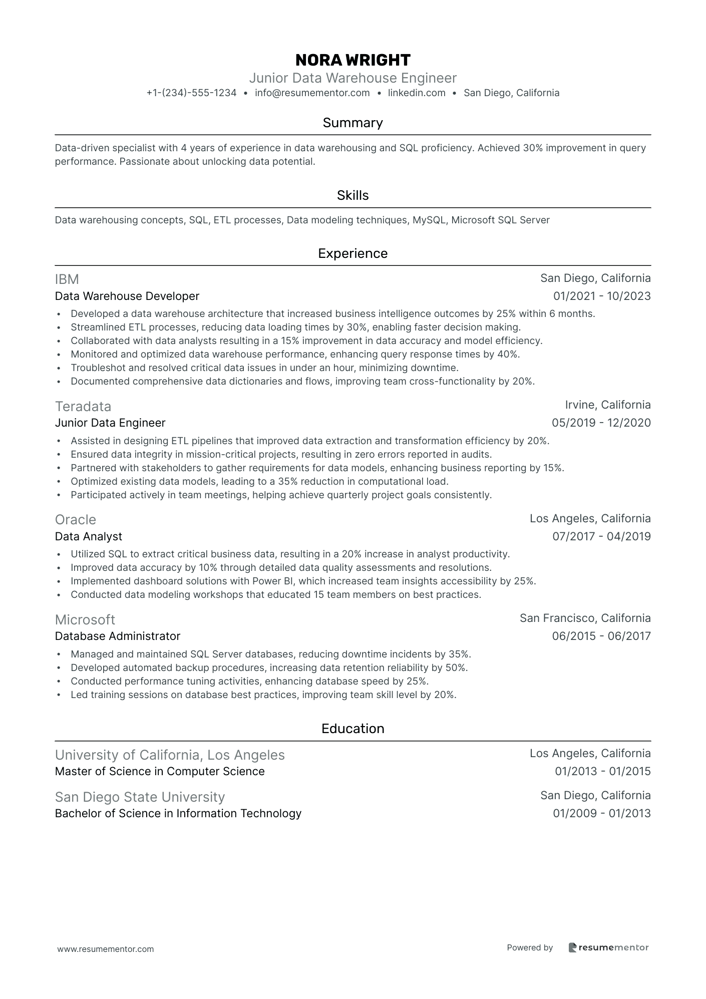 Junior Data Warehouse Engineer