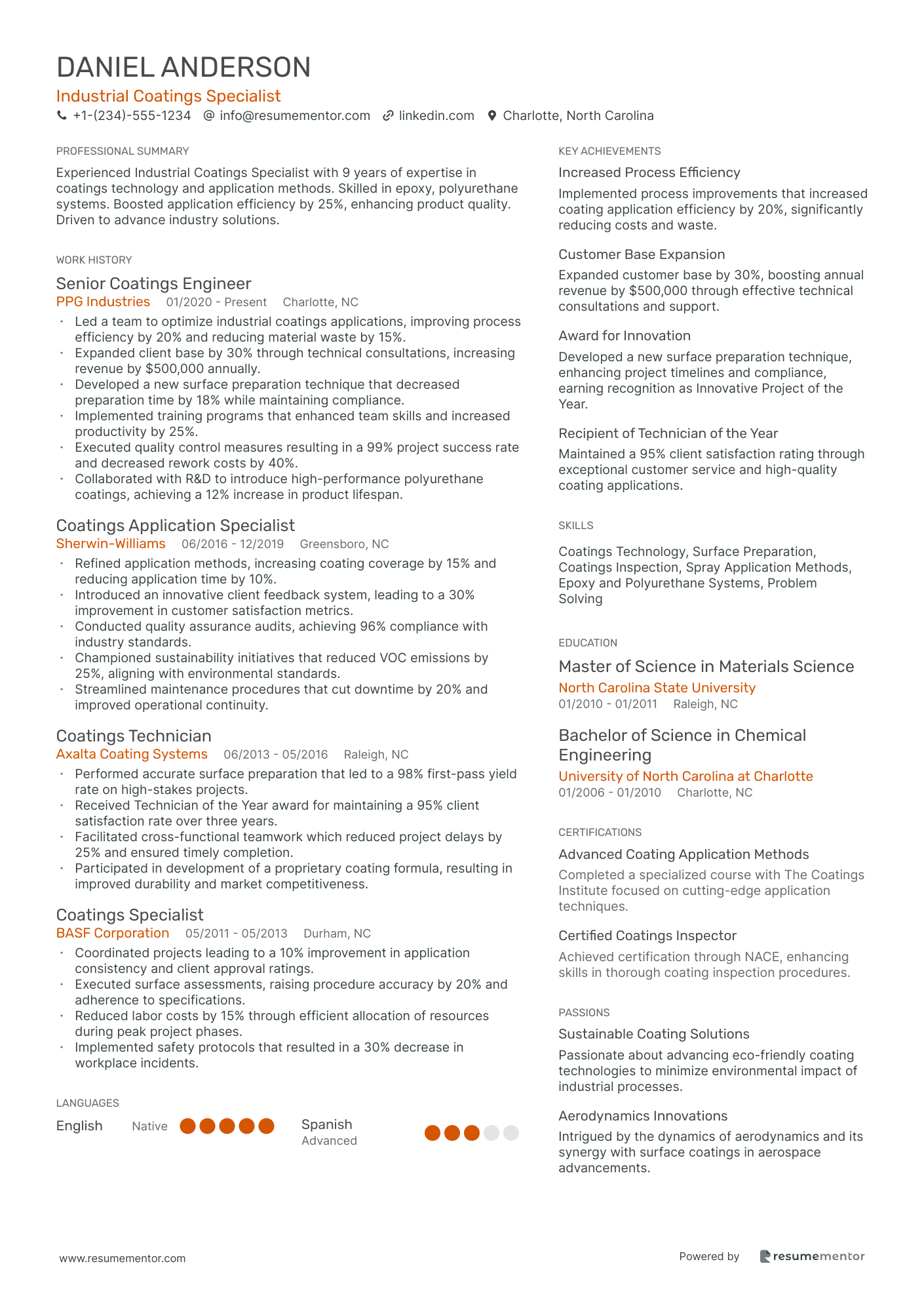 Industrial Coatings Specialist