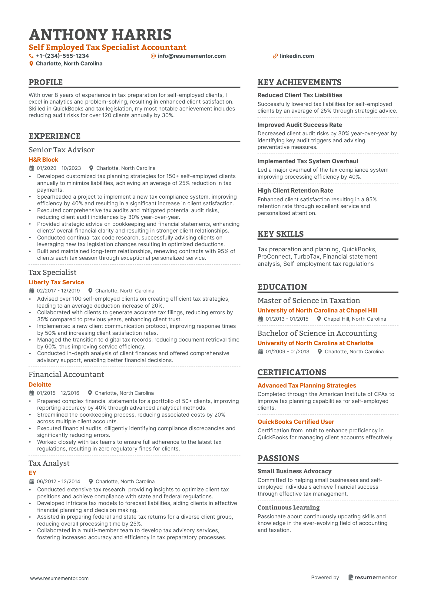 Self Employed Tax Specialist Accountant