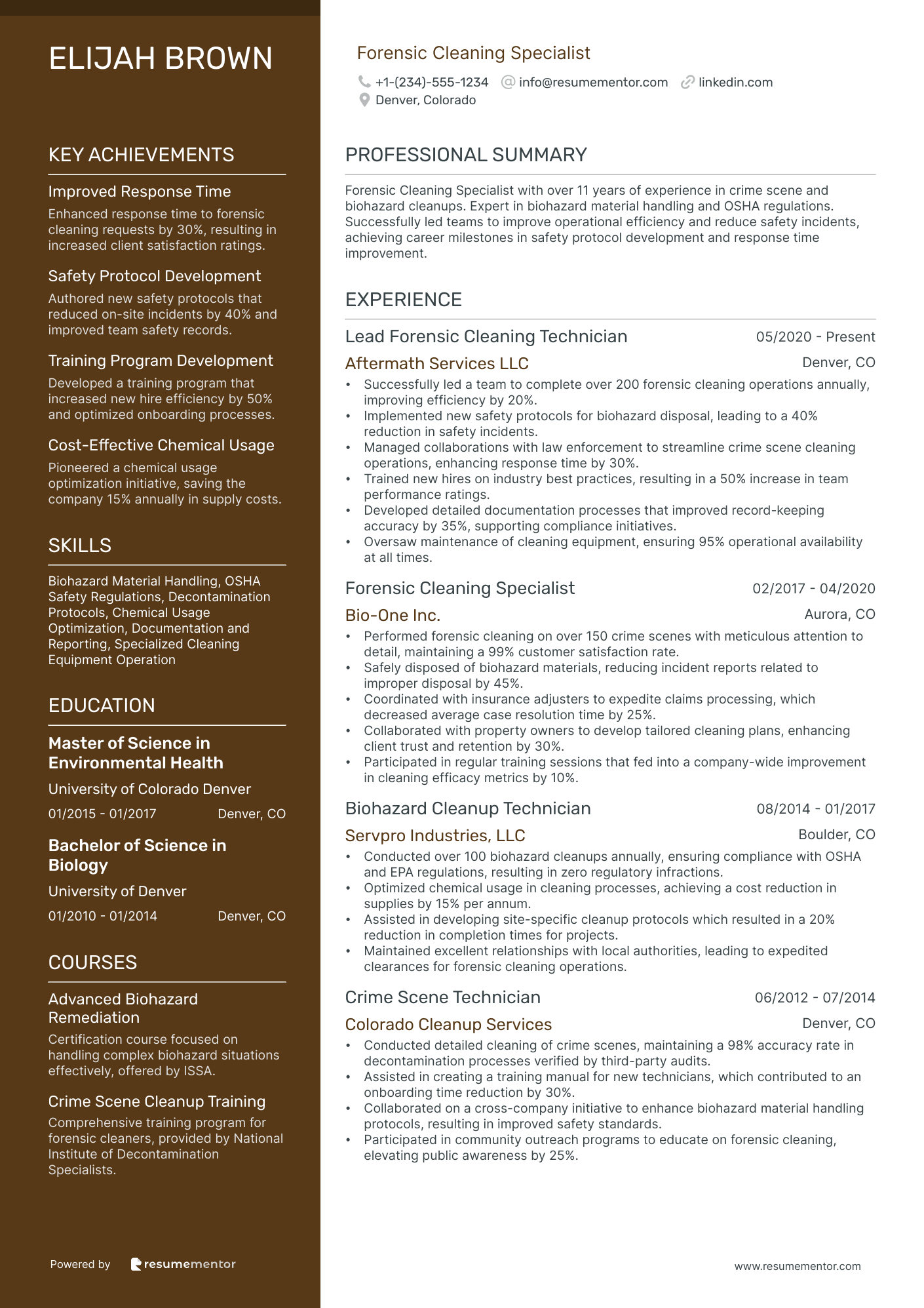 Forensic Cleaning Specialist