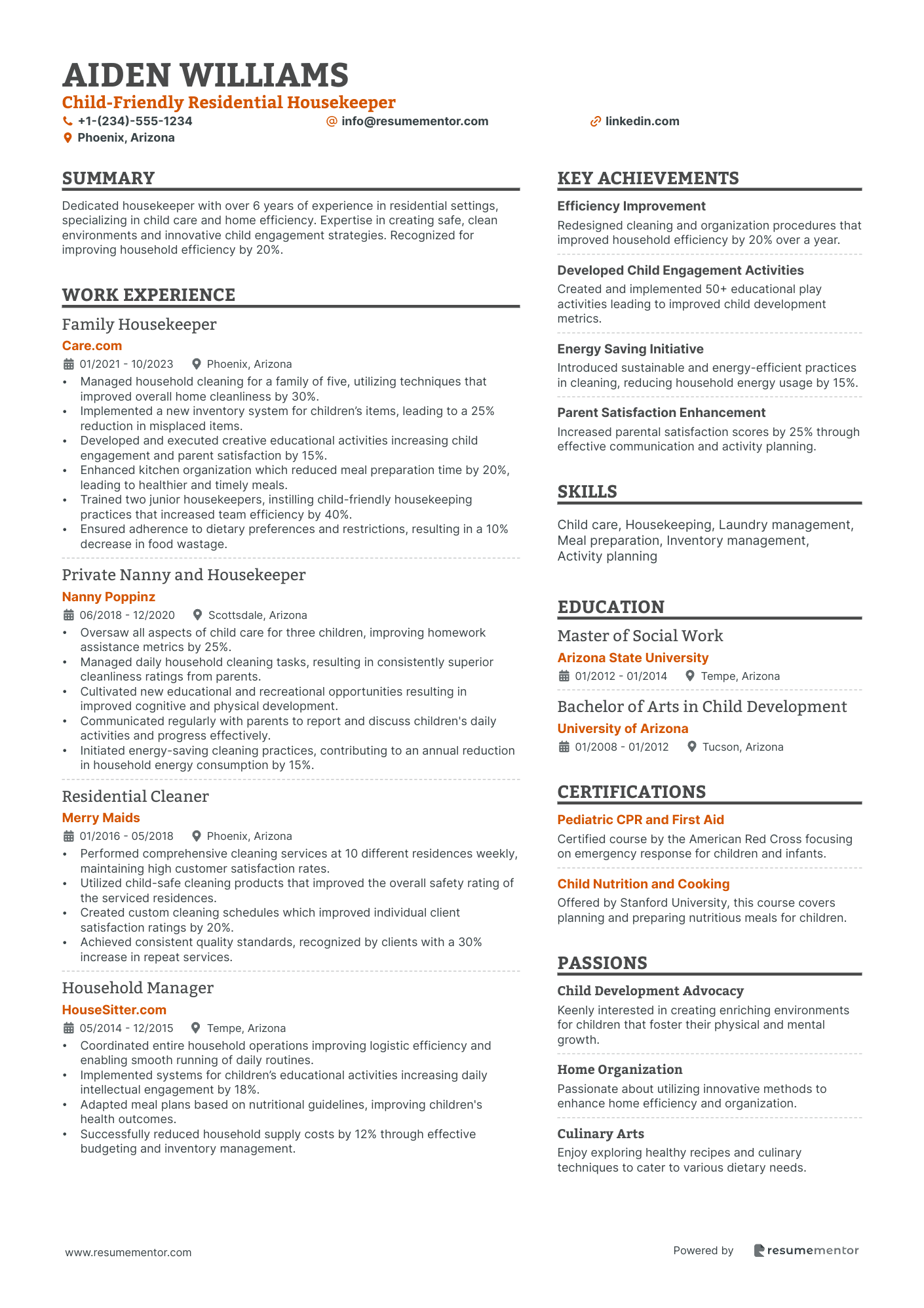 Child Friendly Residential Housekeeper