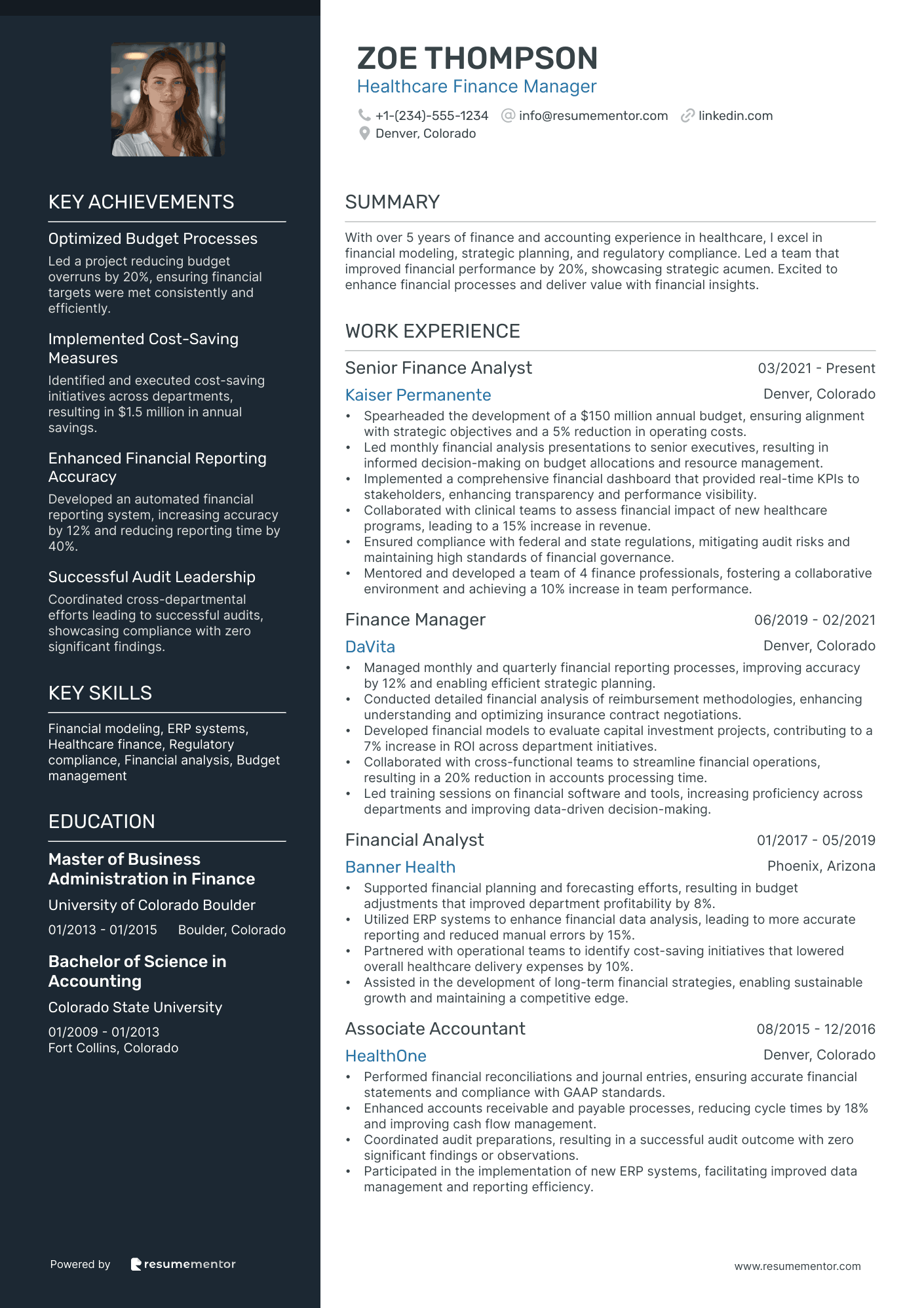 Healthcare Finance Manager
