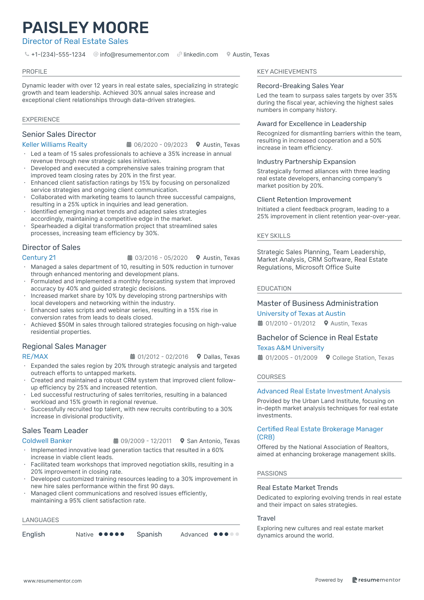 Director of Real Estate Sales
