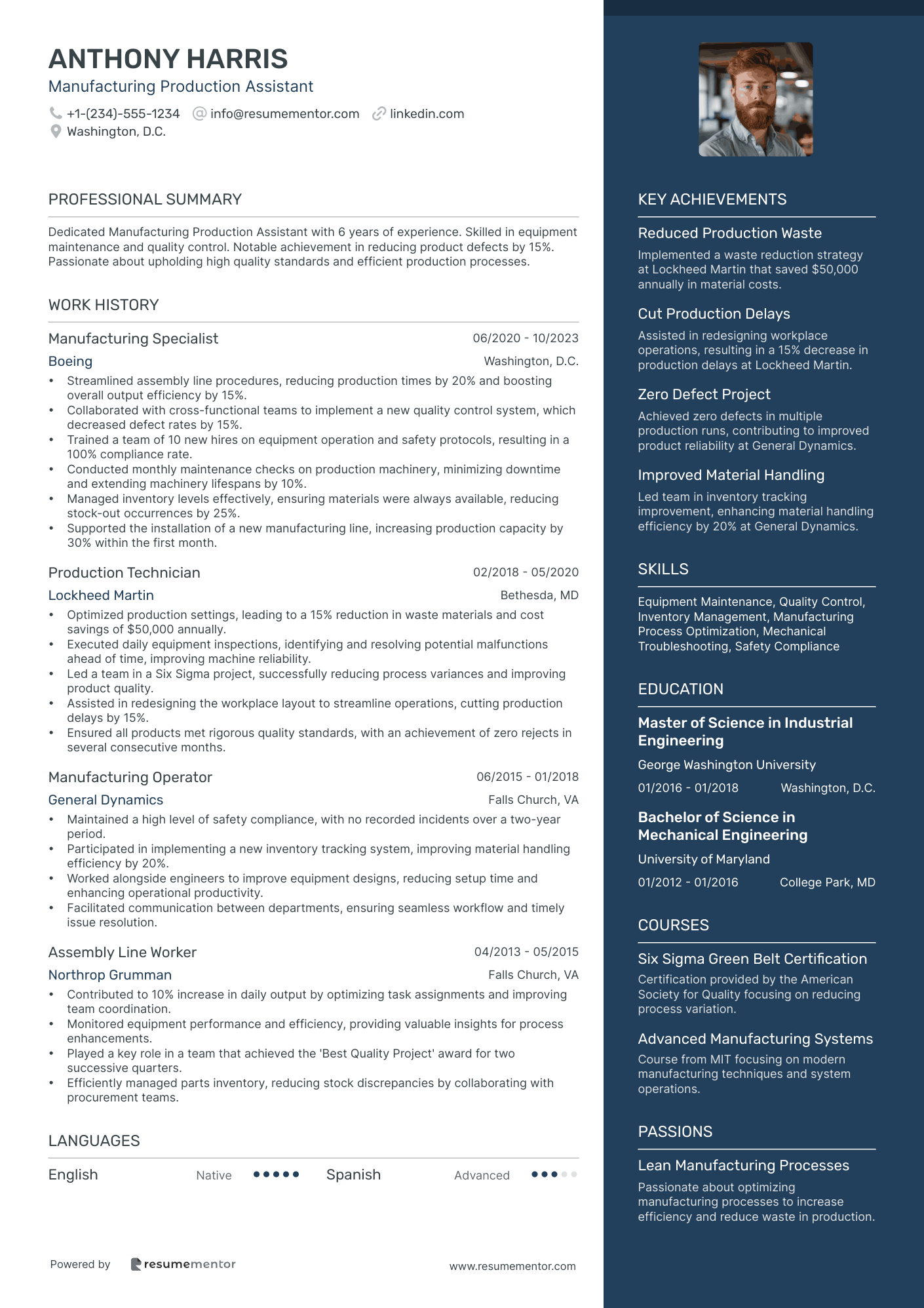Manufacturing Production Assistant