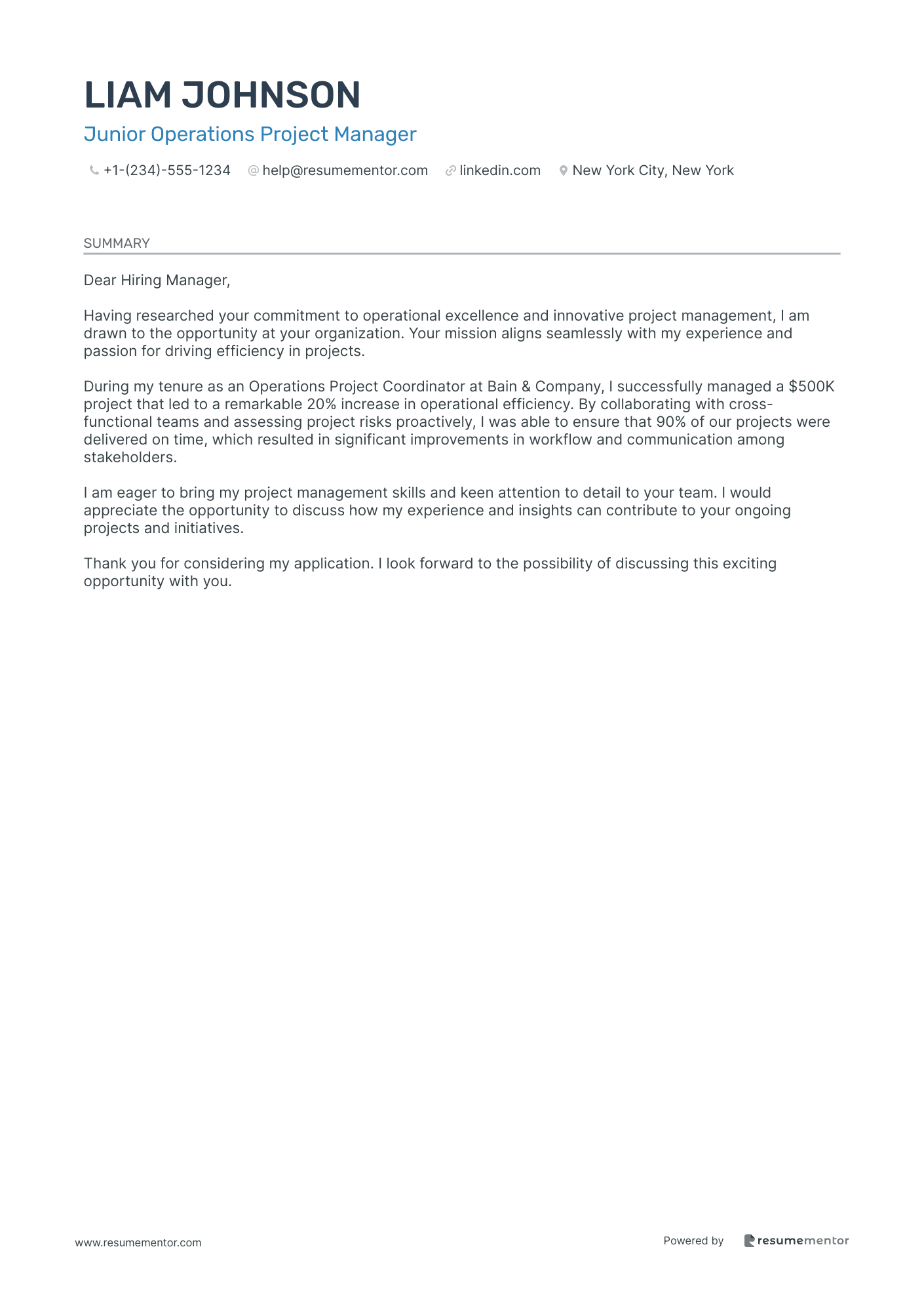 Junior Operations Project Manager
