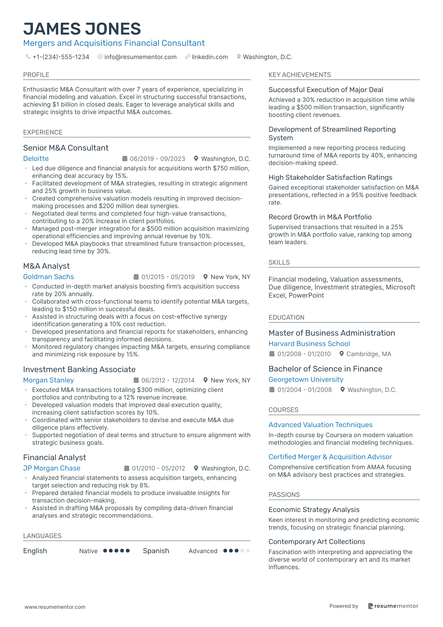 Mergers and Acquisitions Financial Consultant