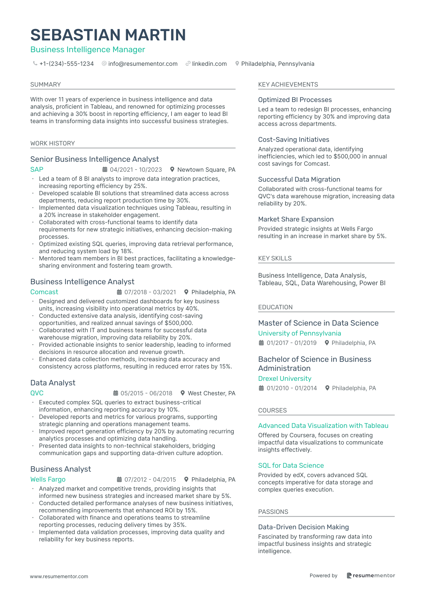 Business Intelligence Manager