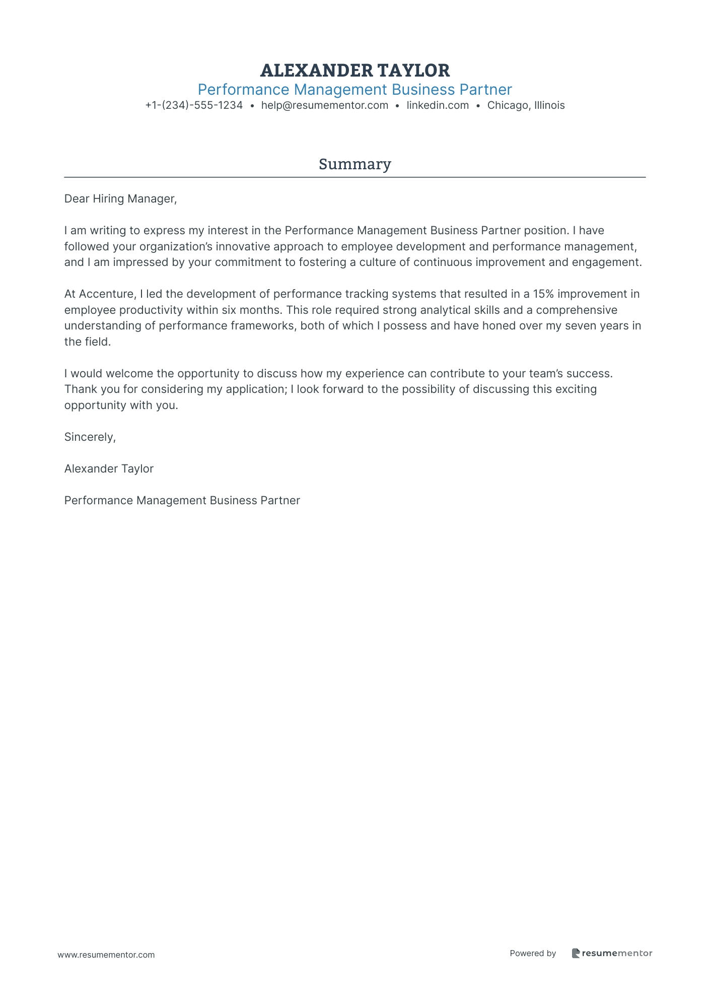 Performance Management Business Partner