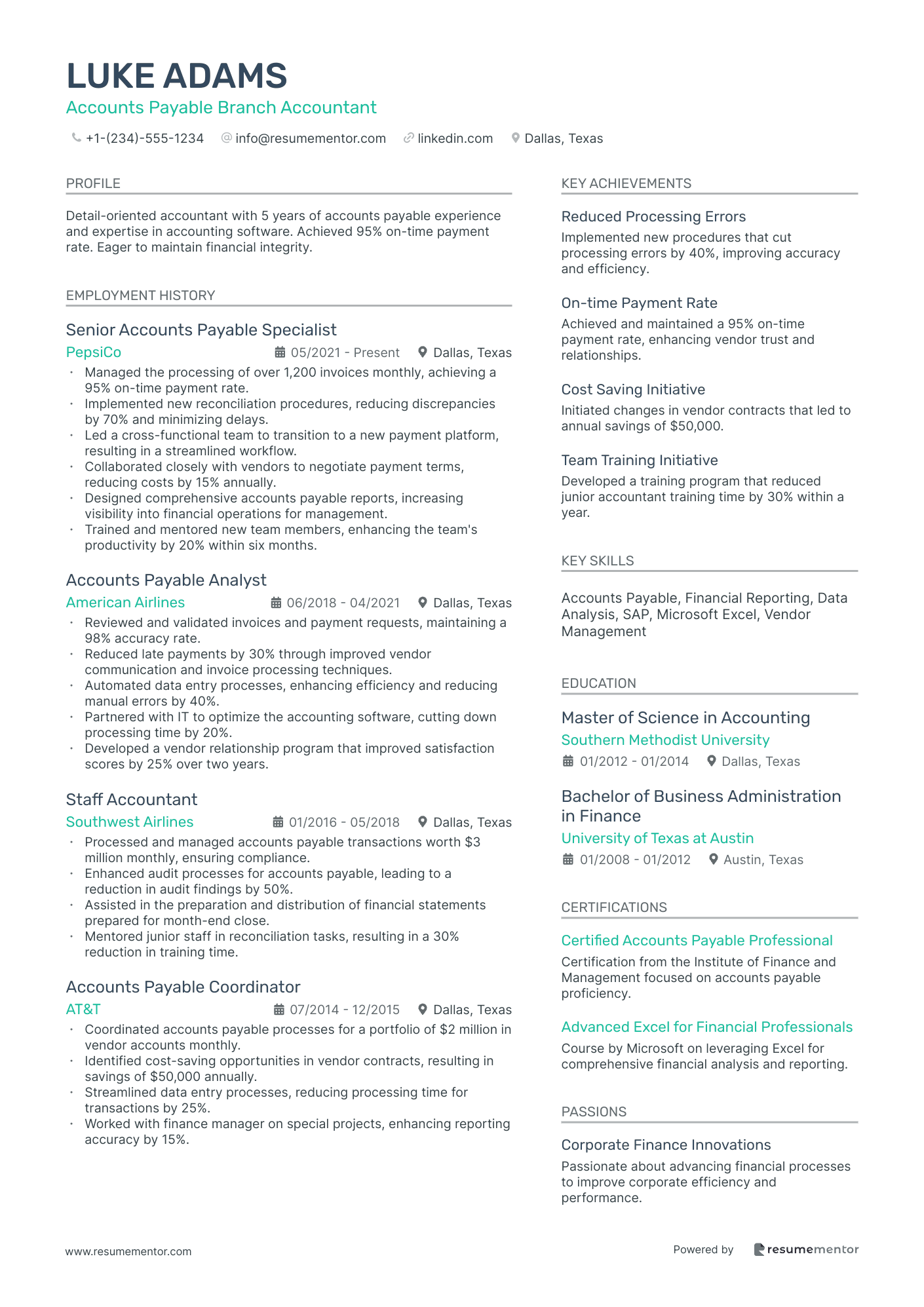 Accounts Payable Branch Accountant