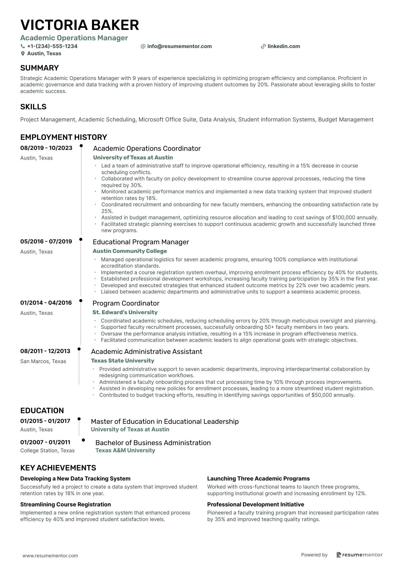 Academic Operations Manager