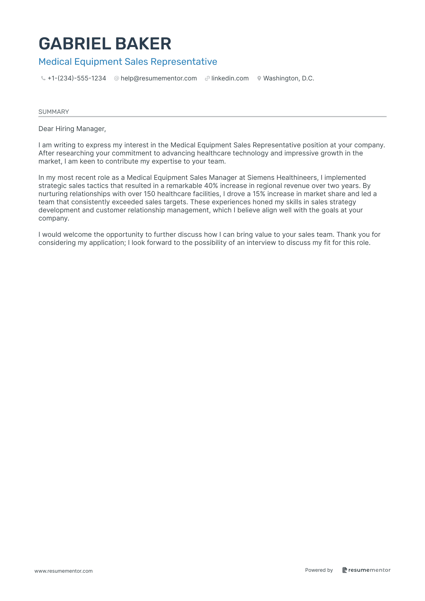 Medical Equipment Sales Representative
