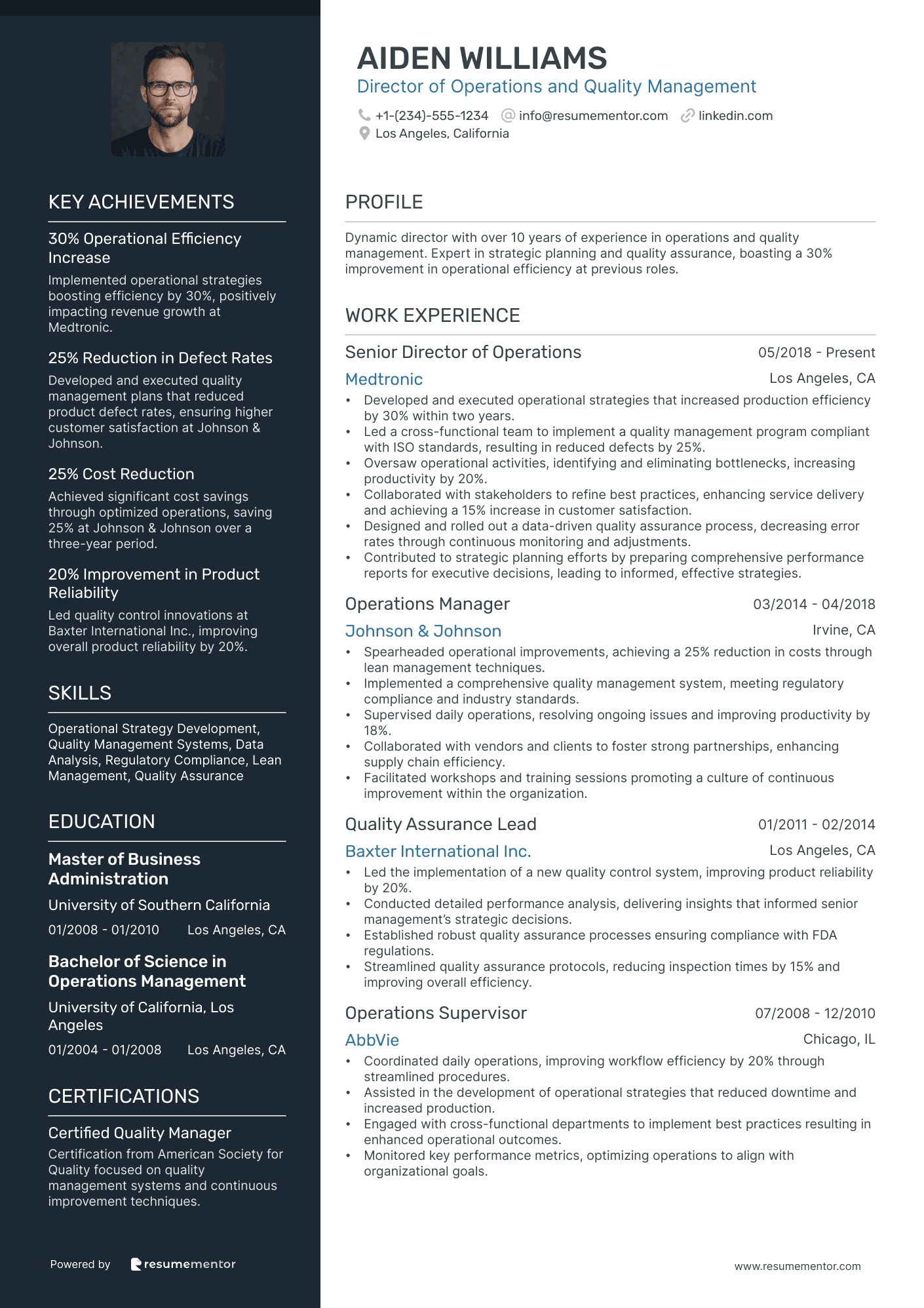 Director of Operations and Quality Management