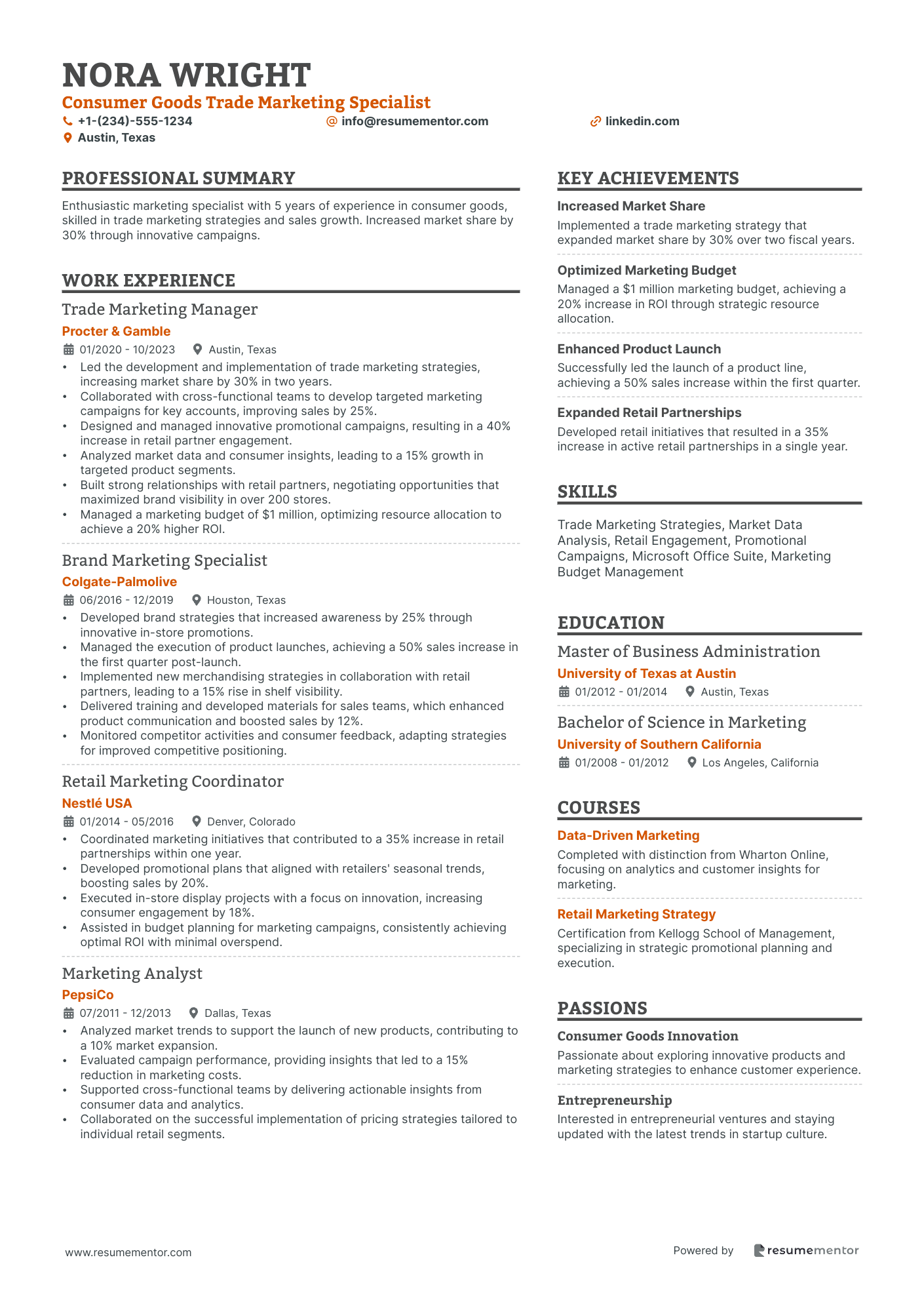 Consumer Goods Trade Marketing Specialist