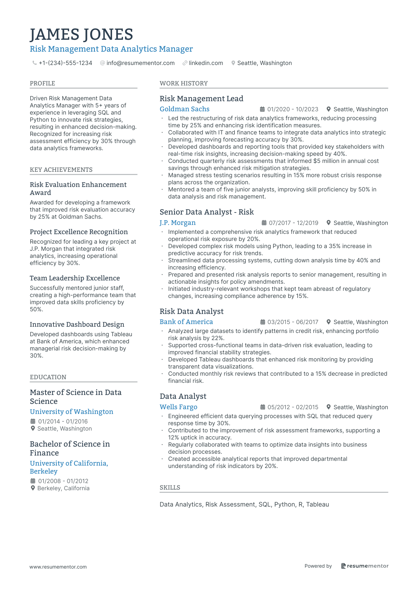 Risk Management Data Analytics Manager