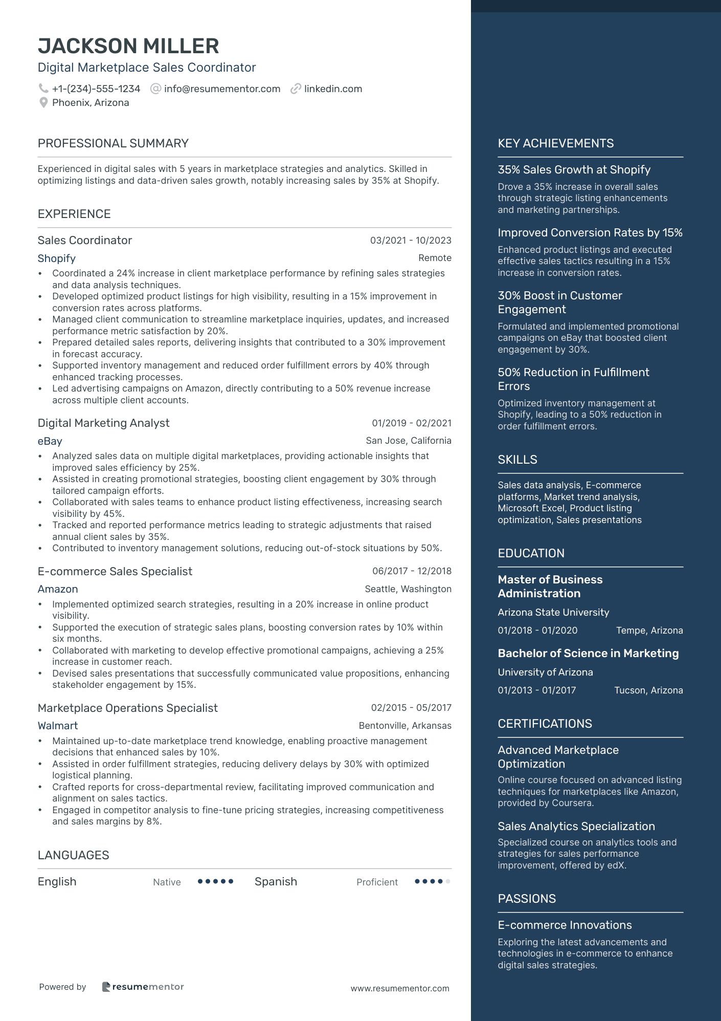 Digital Marketplace Sales Coordinator