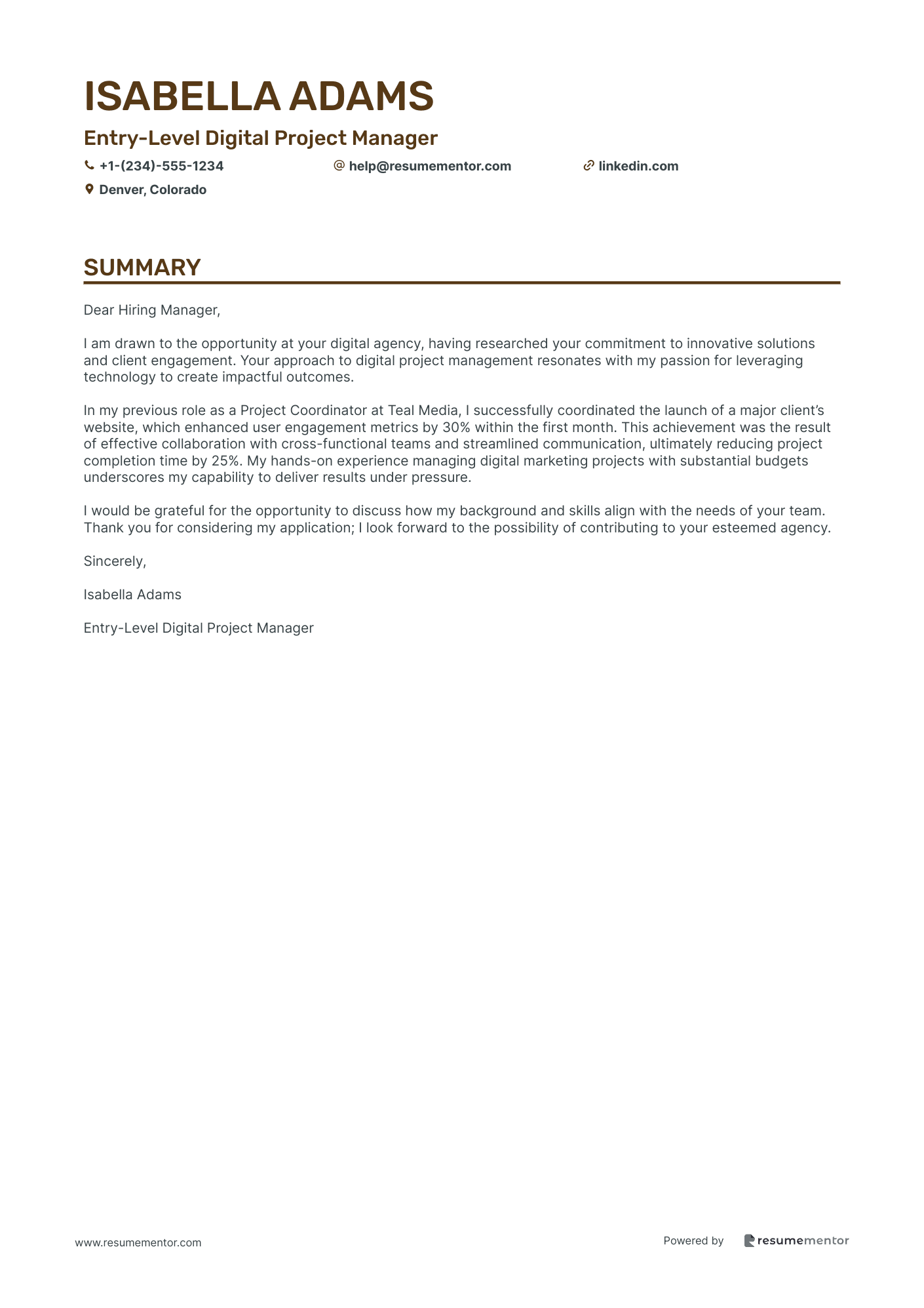Entry Level Digital Project Manager