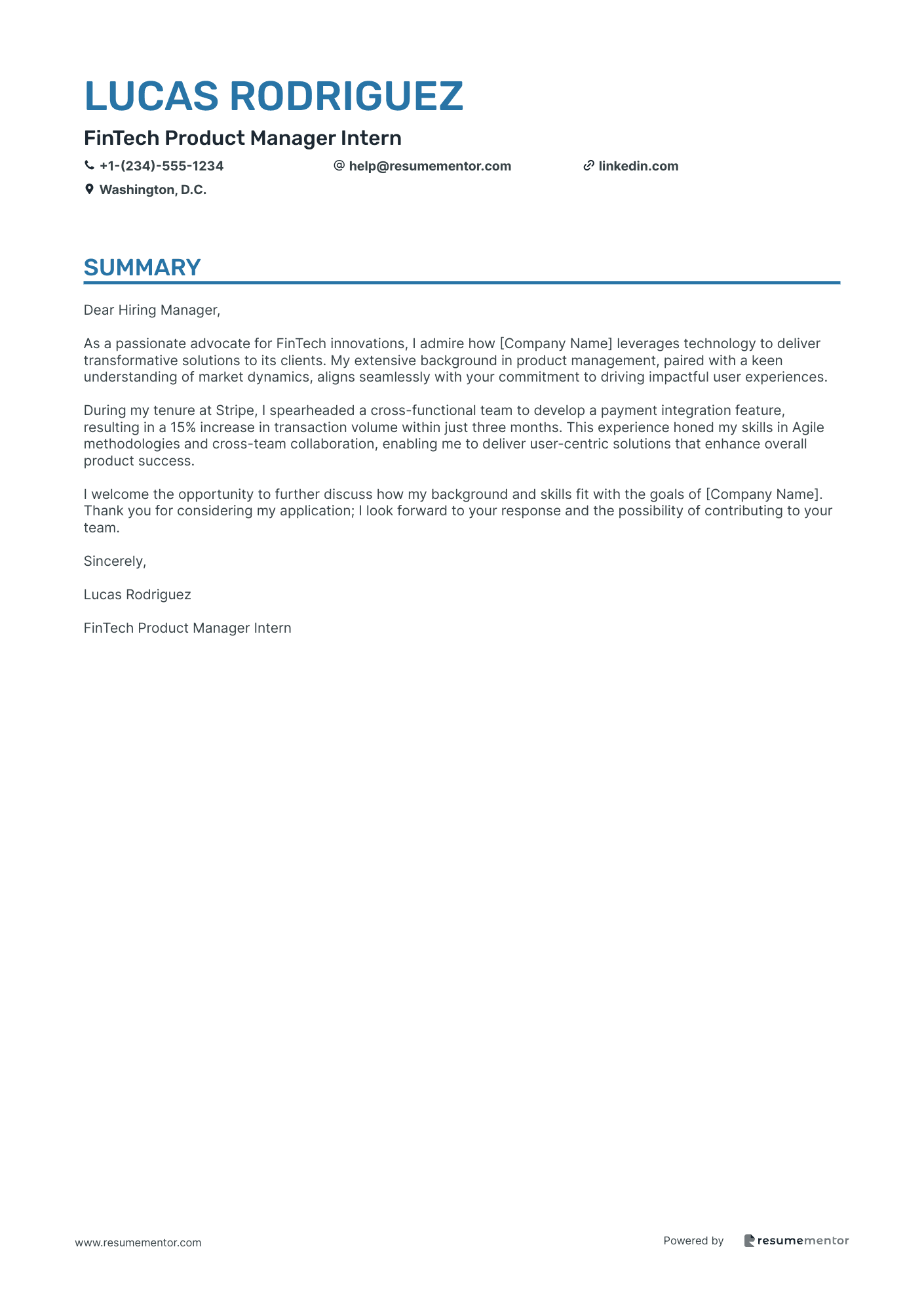 FinTech Product Manager Intern