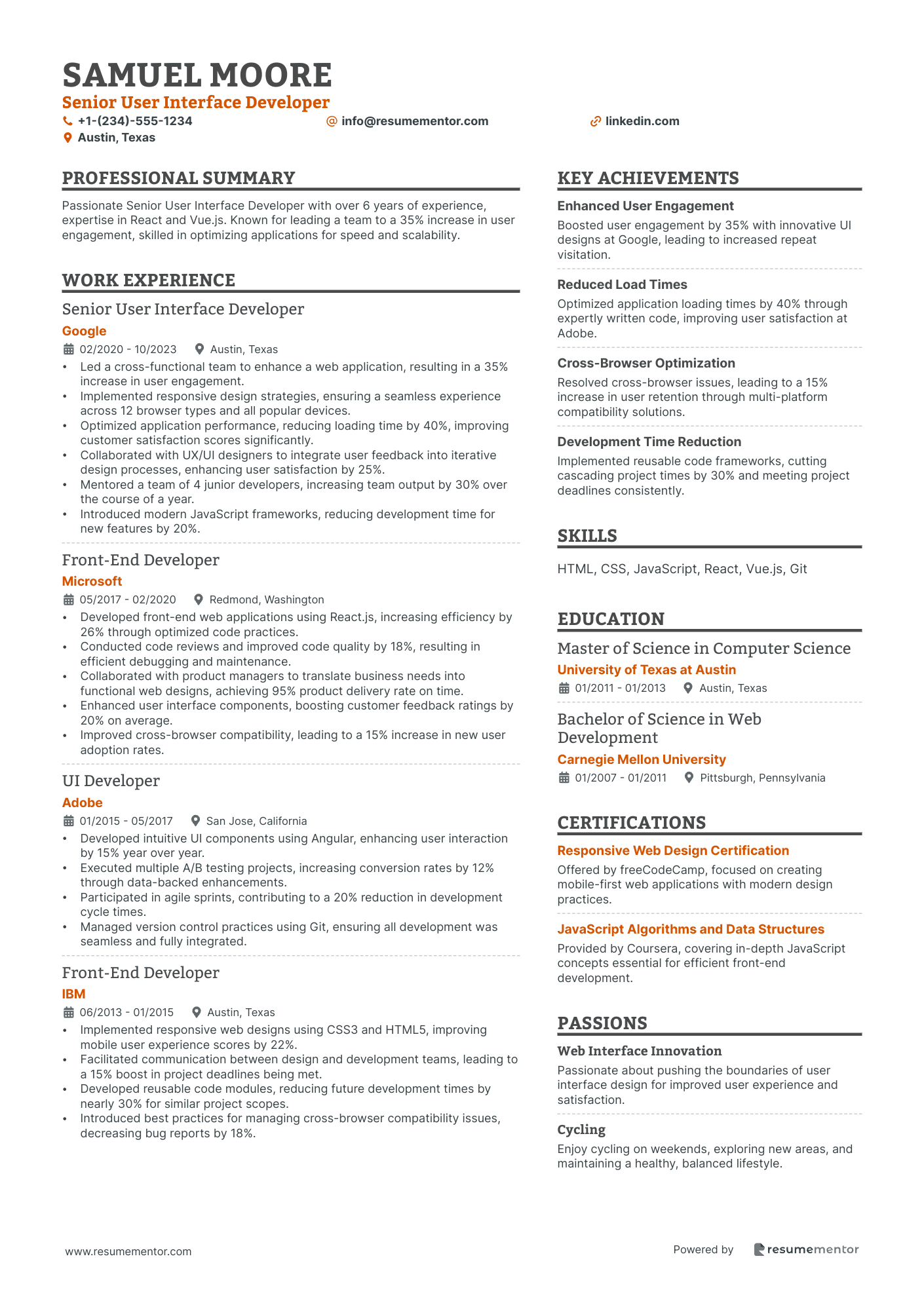 Senior User Interface Developer