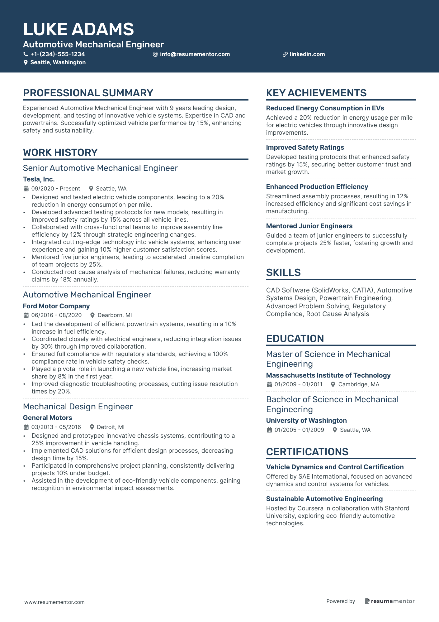 Automotive Mechanical Engineer