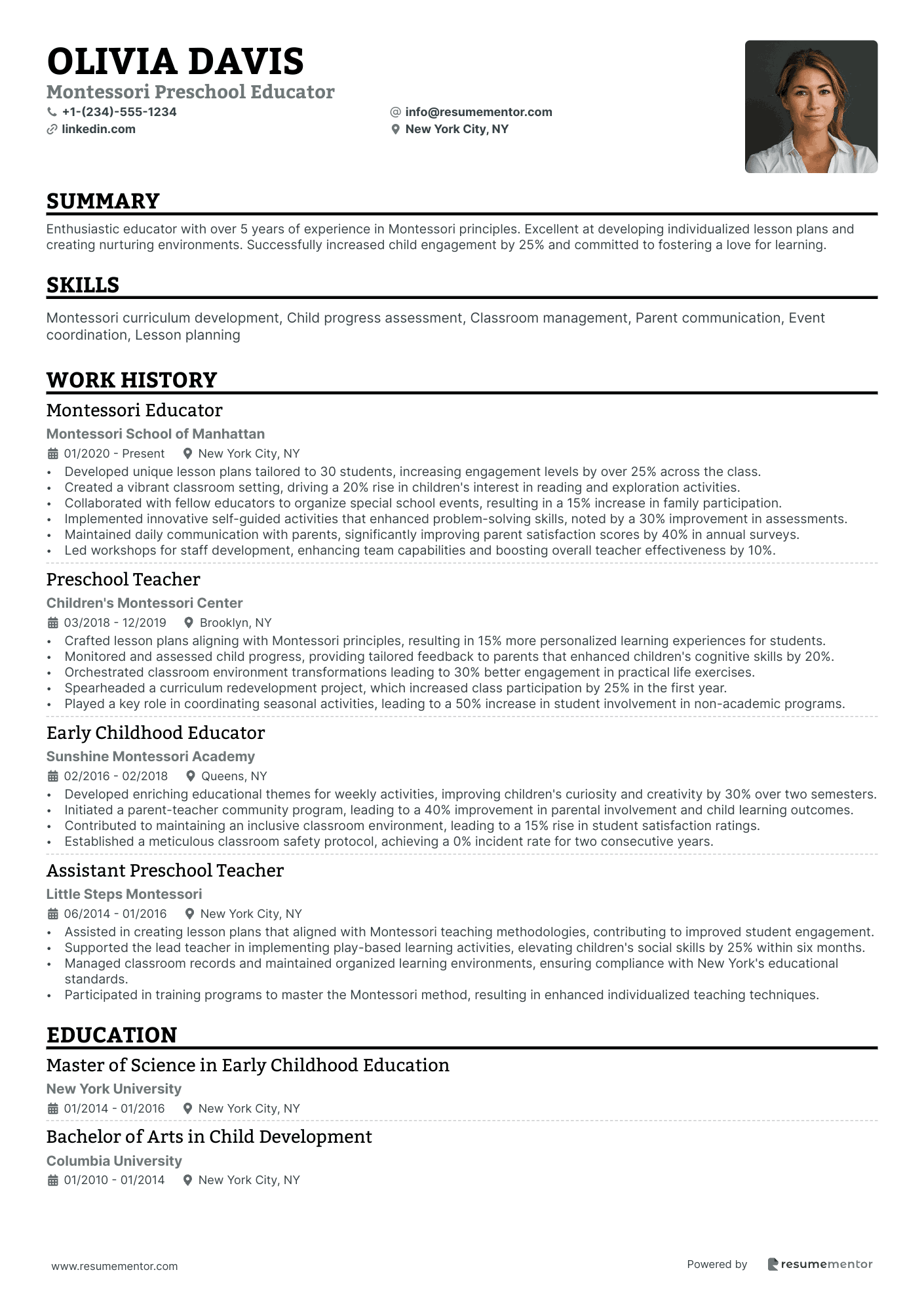 Montessori Preschool Educator