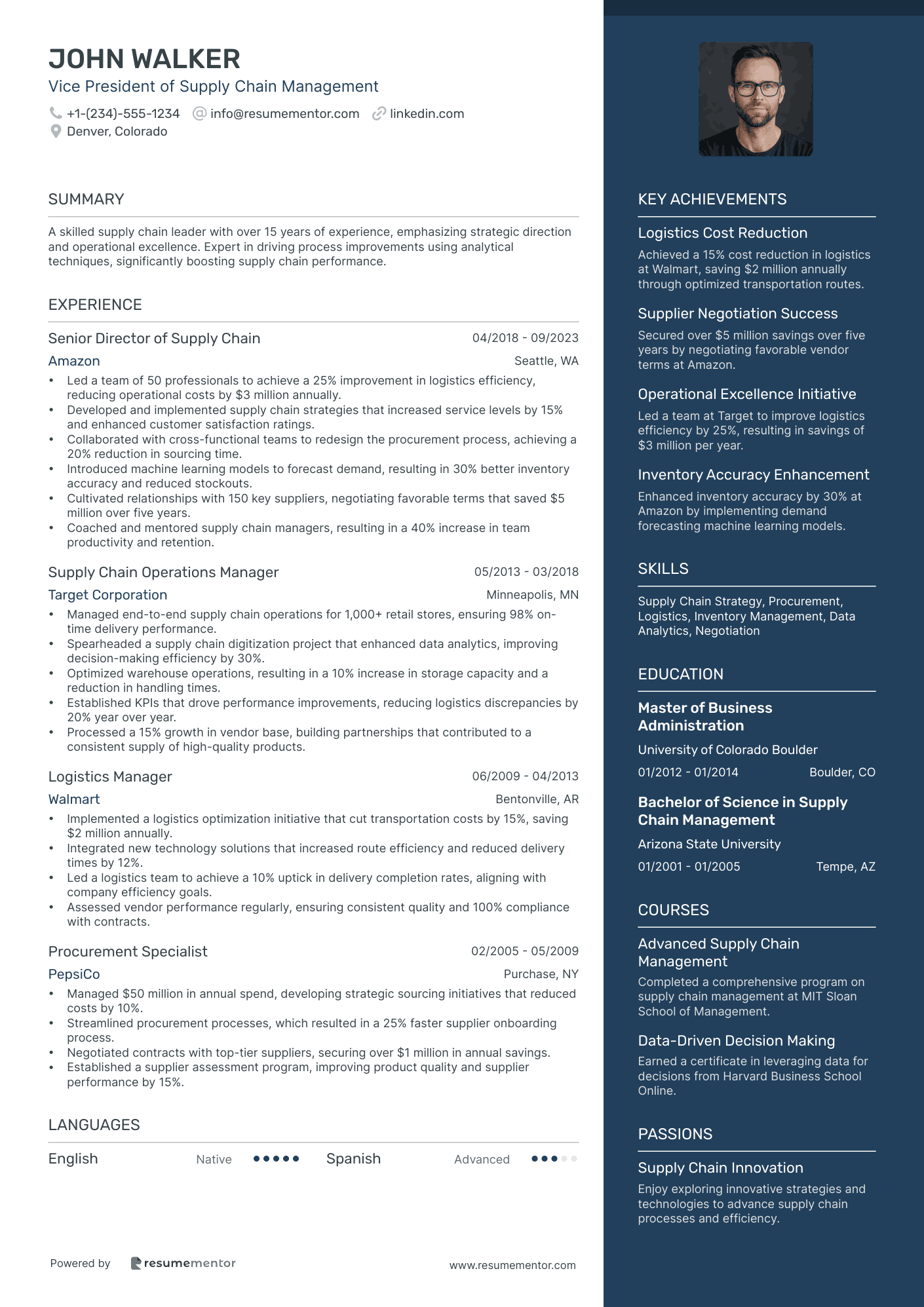 Vice President of Supply Chain Management