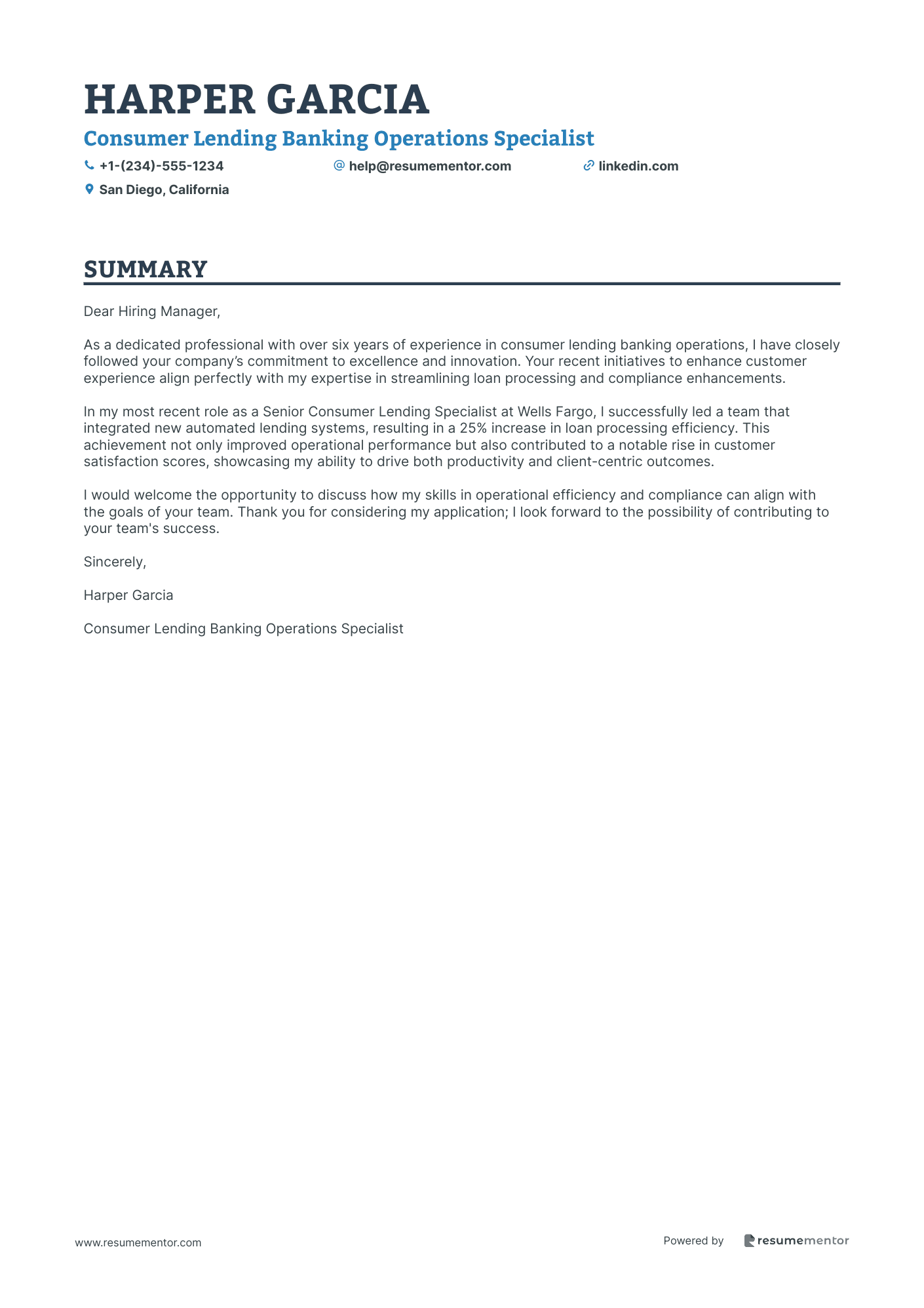 Consumer Lending Banking Operations Specialist
