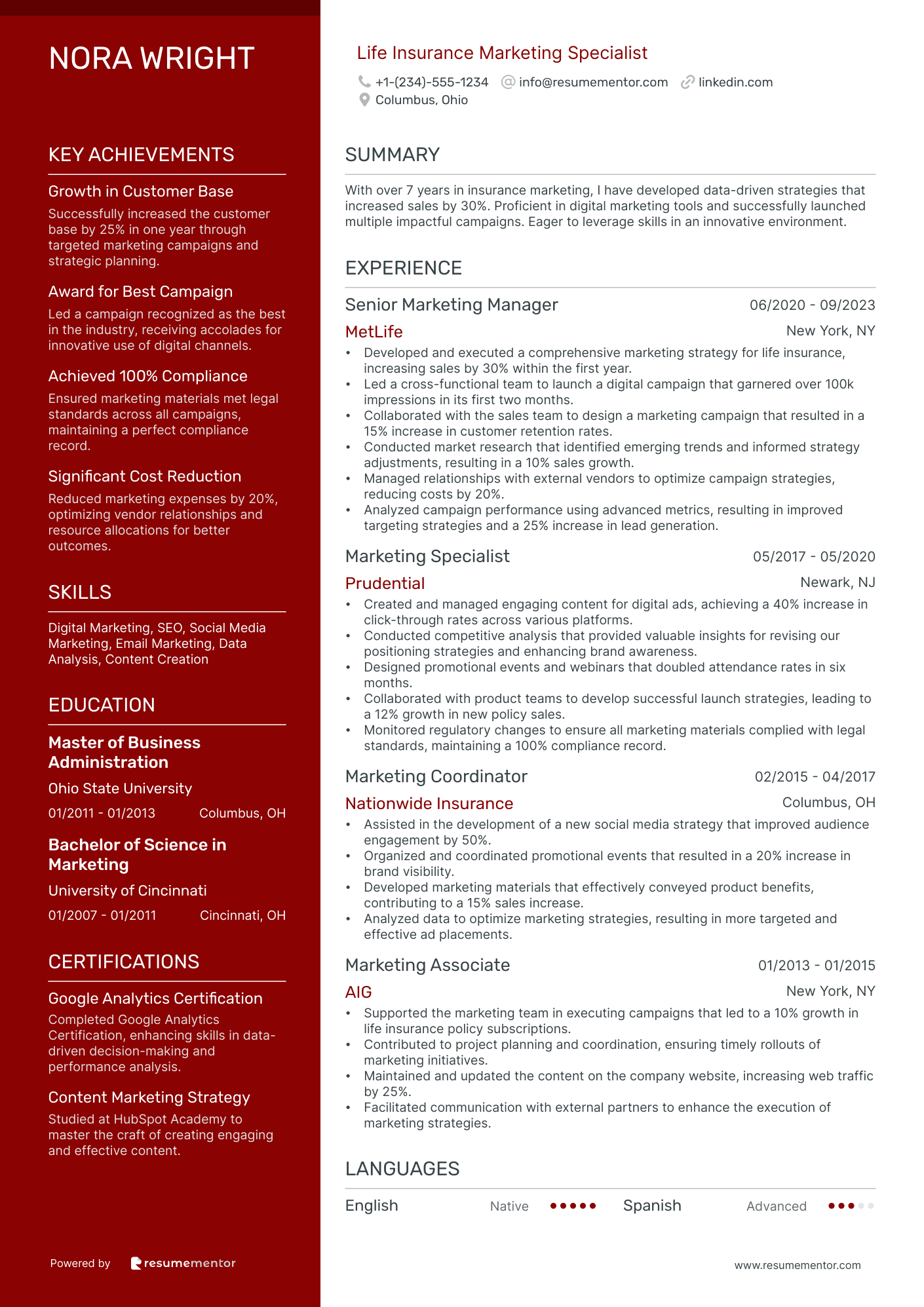Life Insurance Marketing Specialist