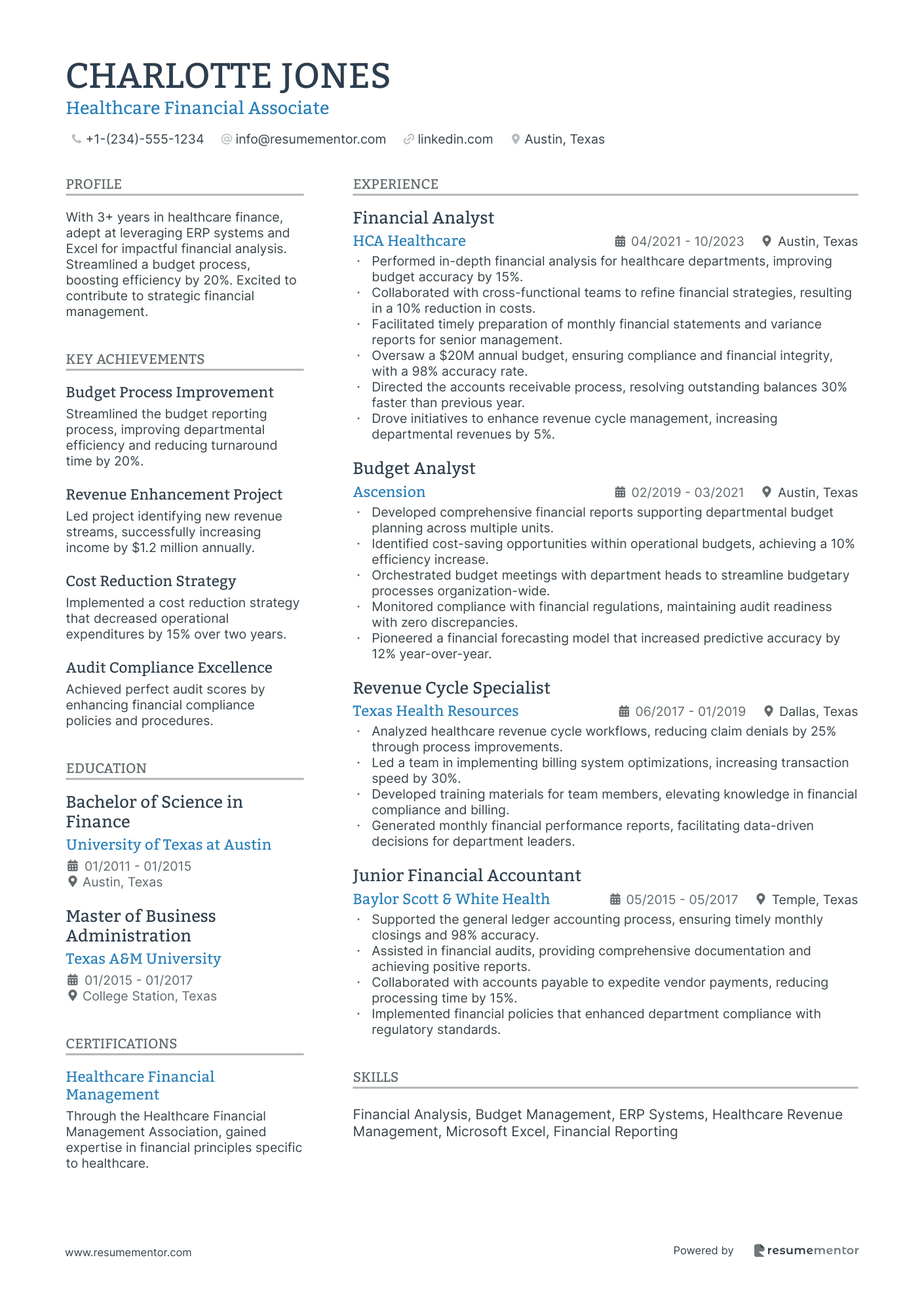 Healthcare Financial Associate