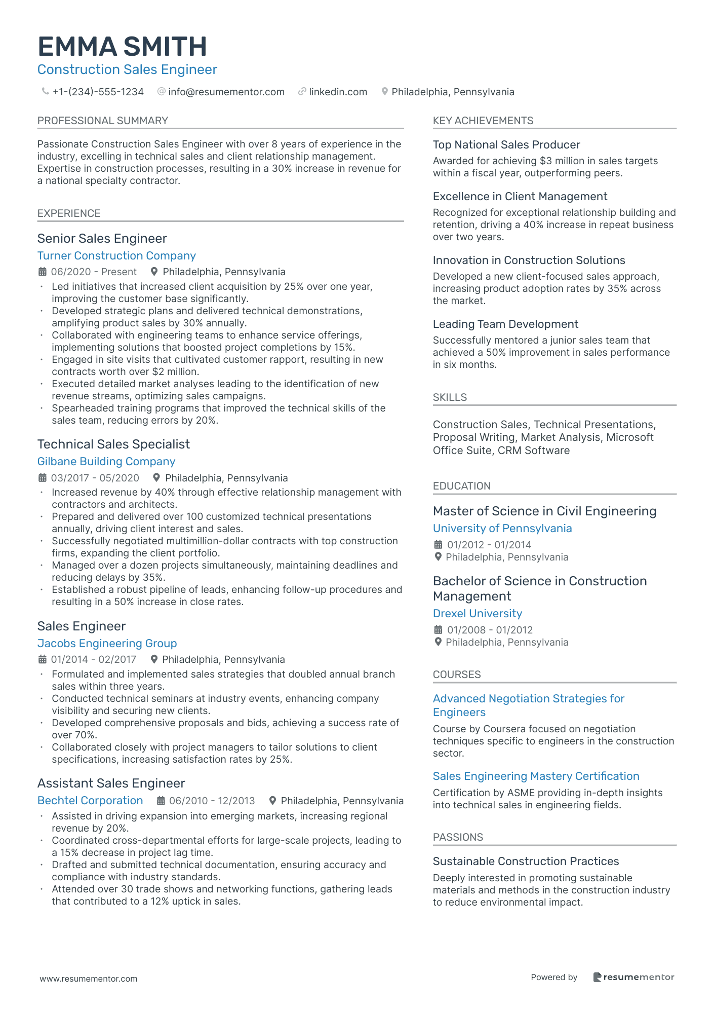 Construction Sales Engineer
