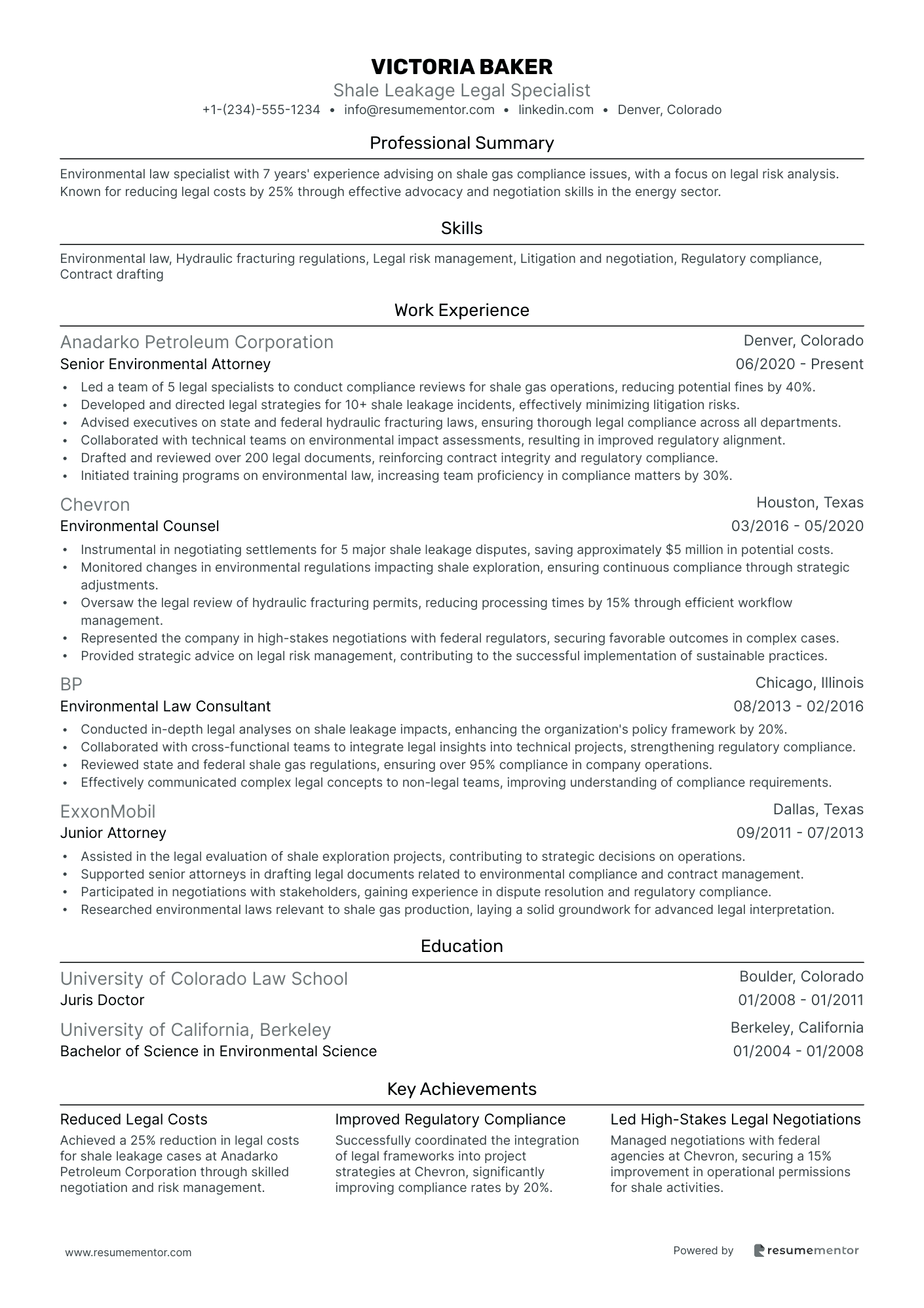 Shale Leakage Legal Specialist