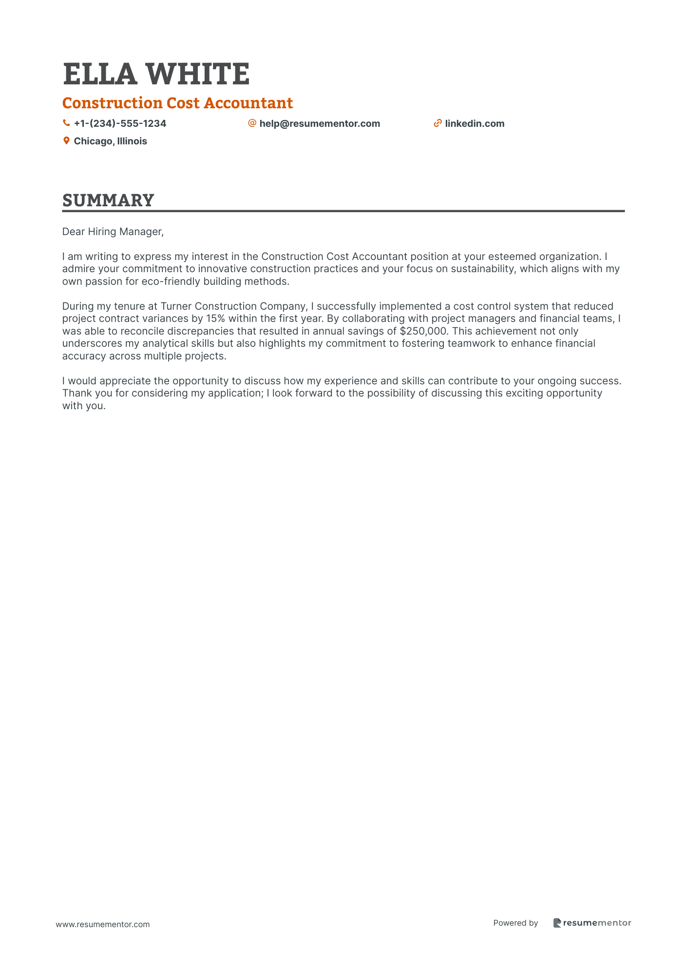 Construction Cost Accountant