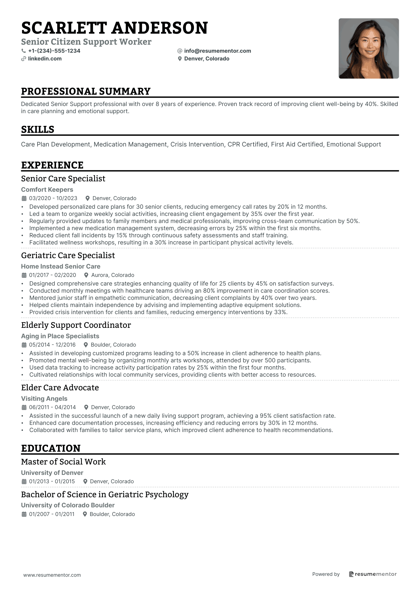 Senior Citizen Support Worker