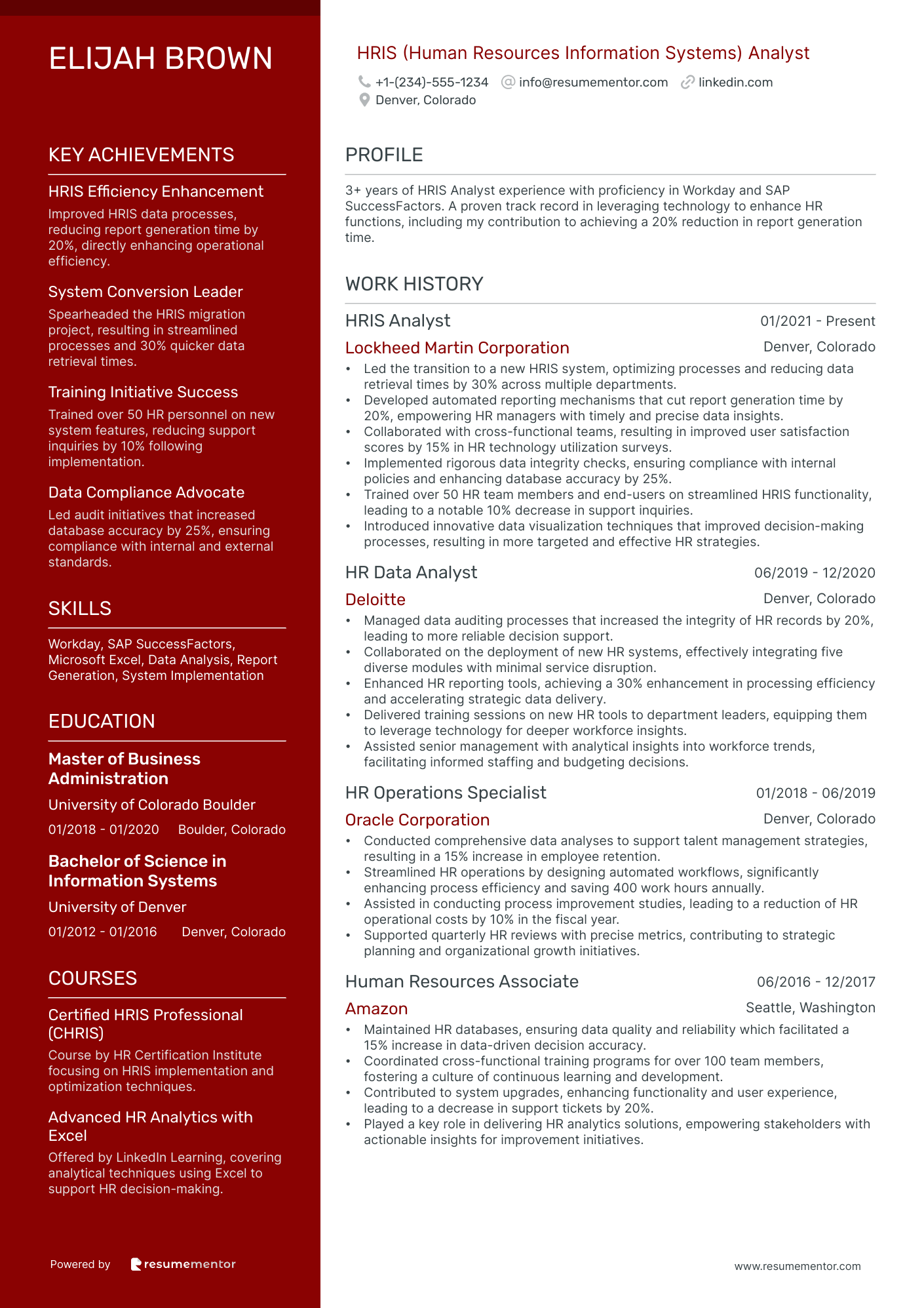 HRIS (Human Resources Information Systems) Analyst