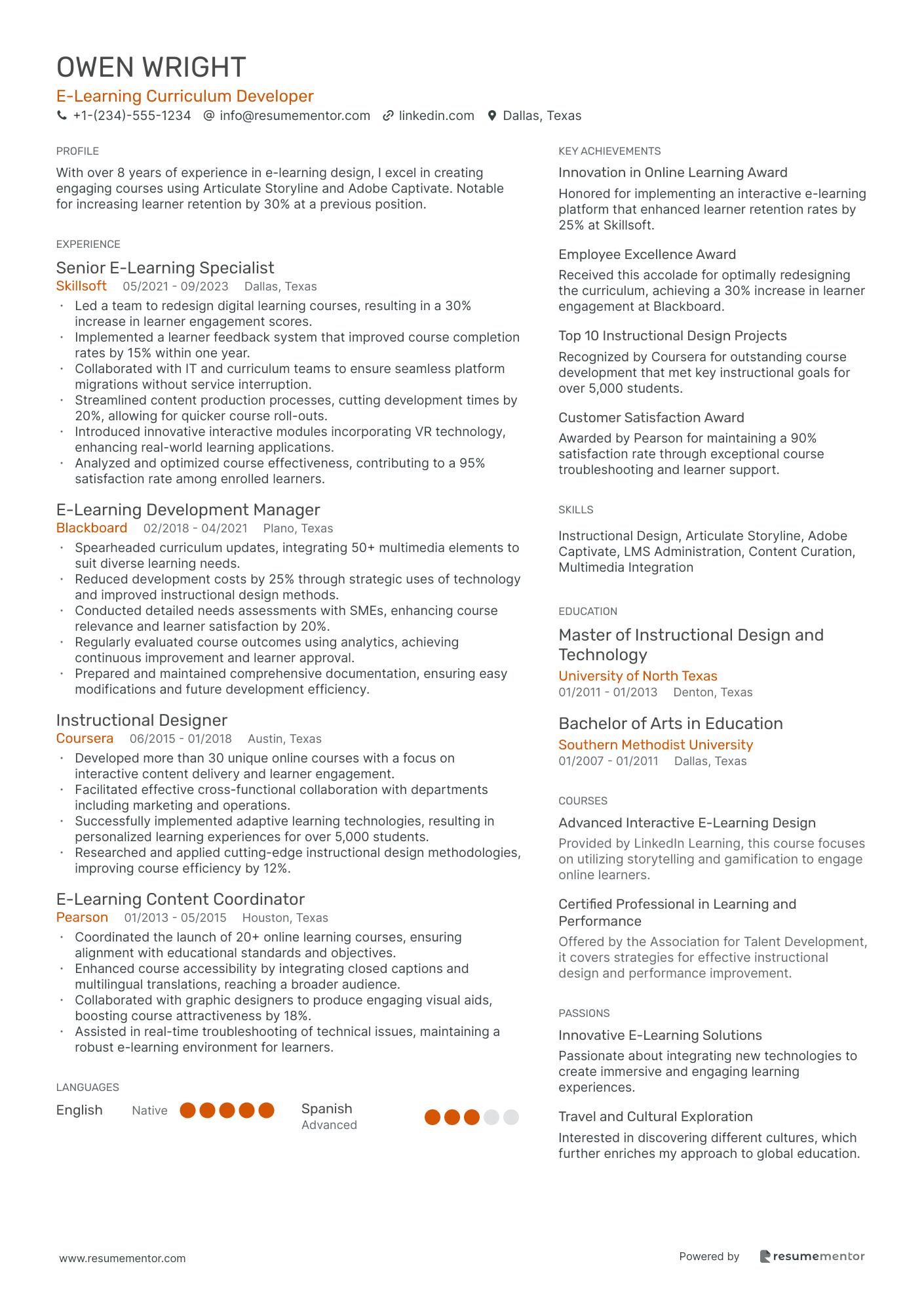 E Learning Curriculum Developer