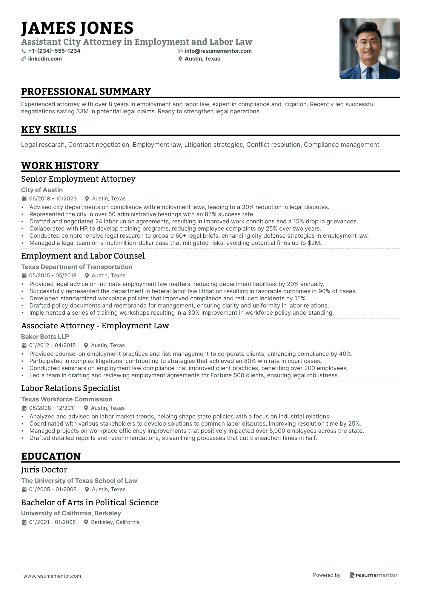 Assistant City Attorney in Employment and Labor Law