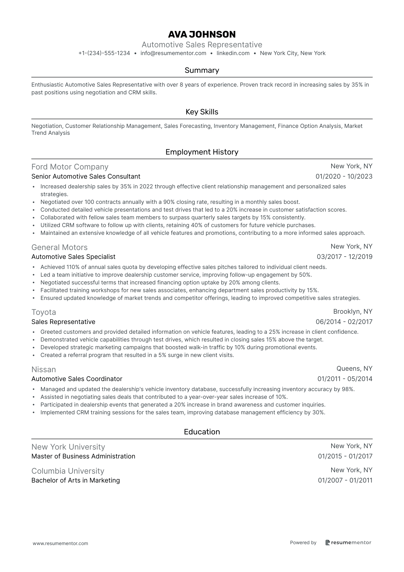Automotive Sales Representative