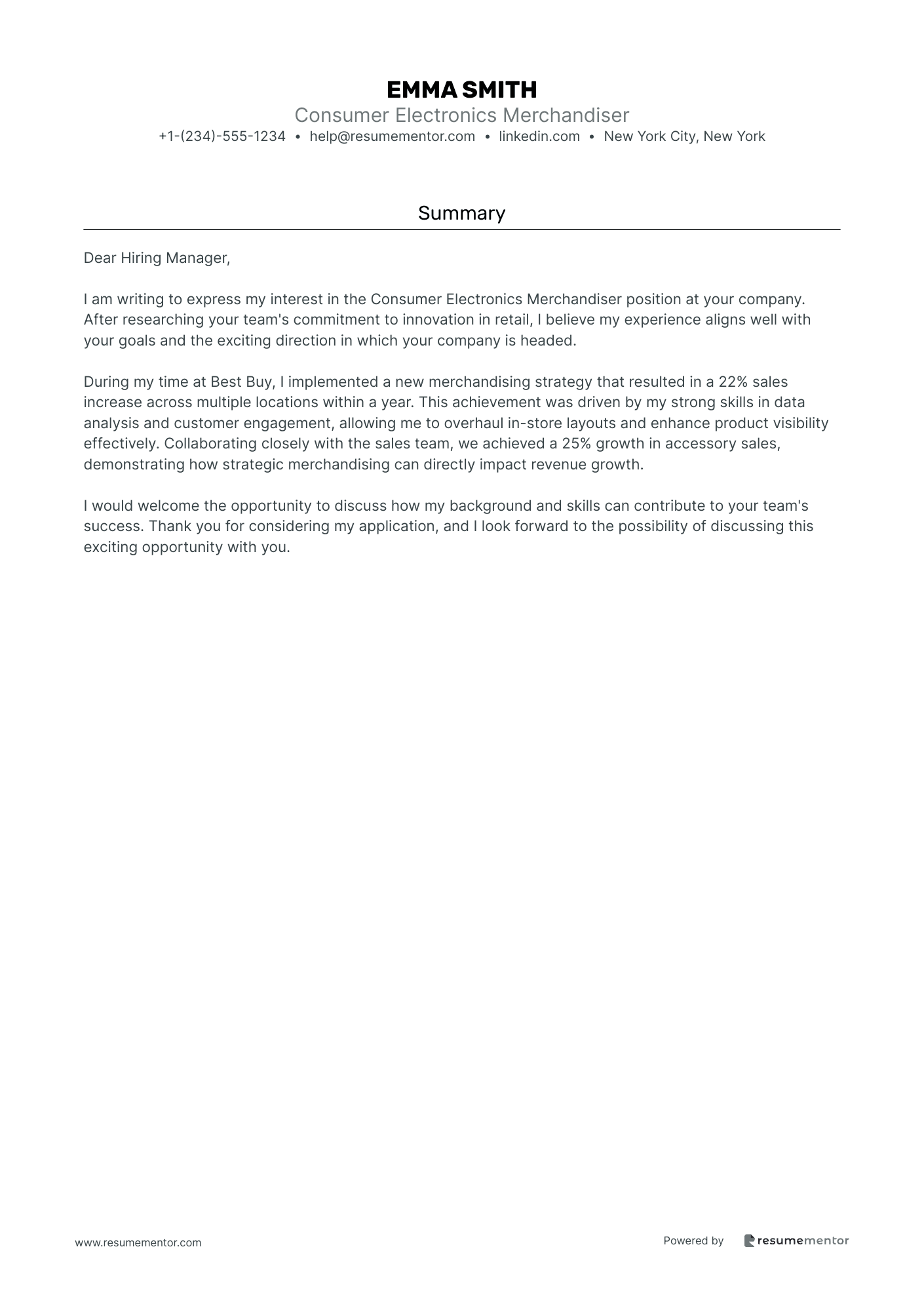 Consumer Electronics Merchandiser