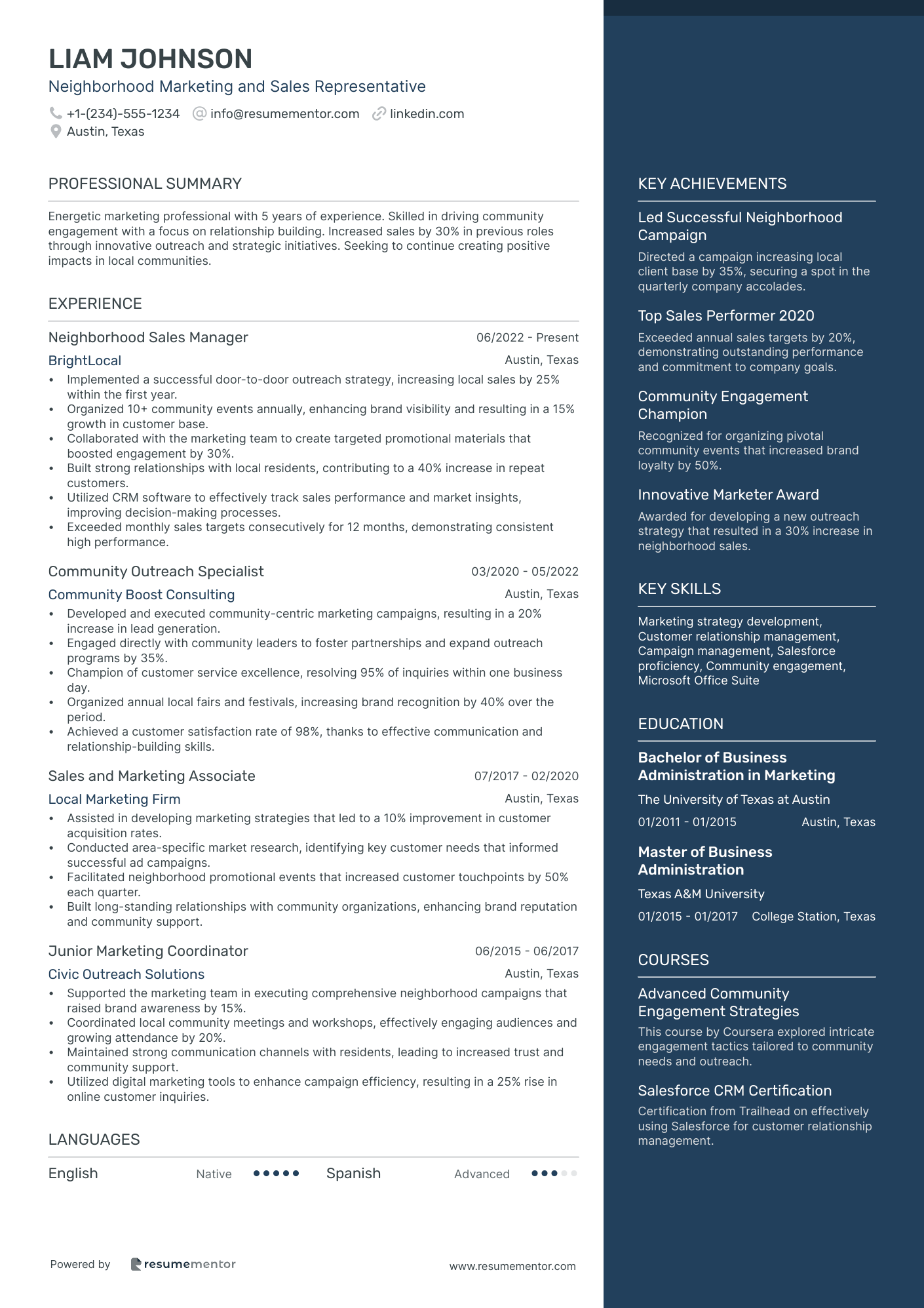 Neighborhood Marketing and Sales Representative