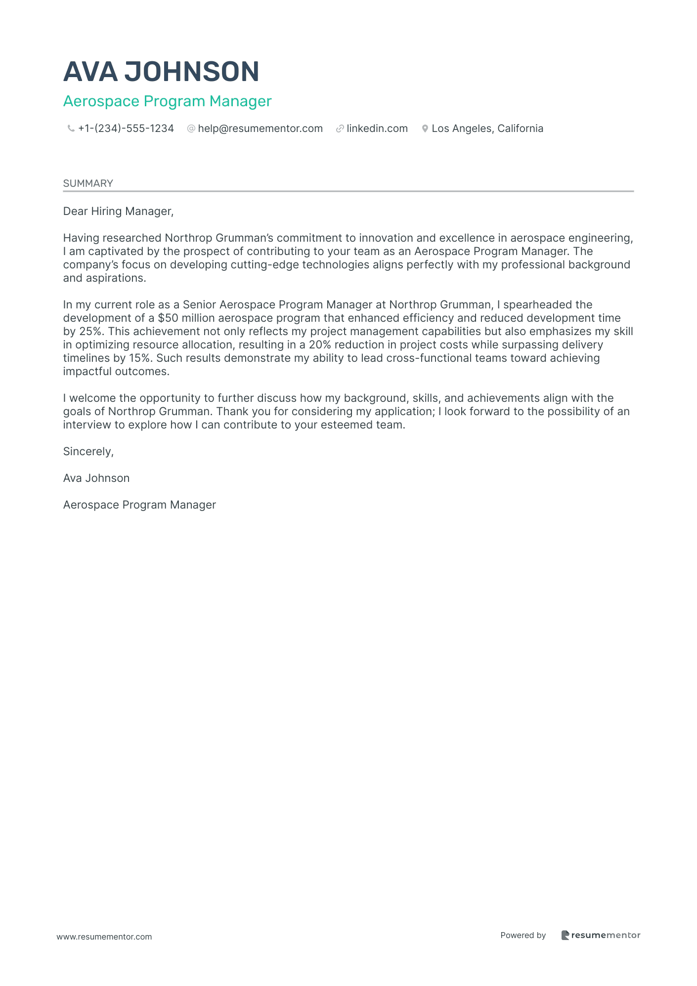 Aerospace Program Manager