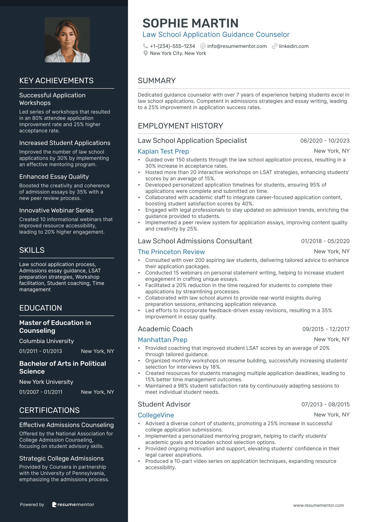 Law School Application Guidance Counselor