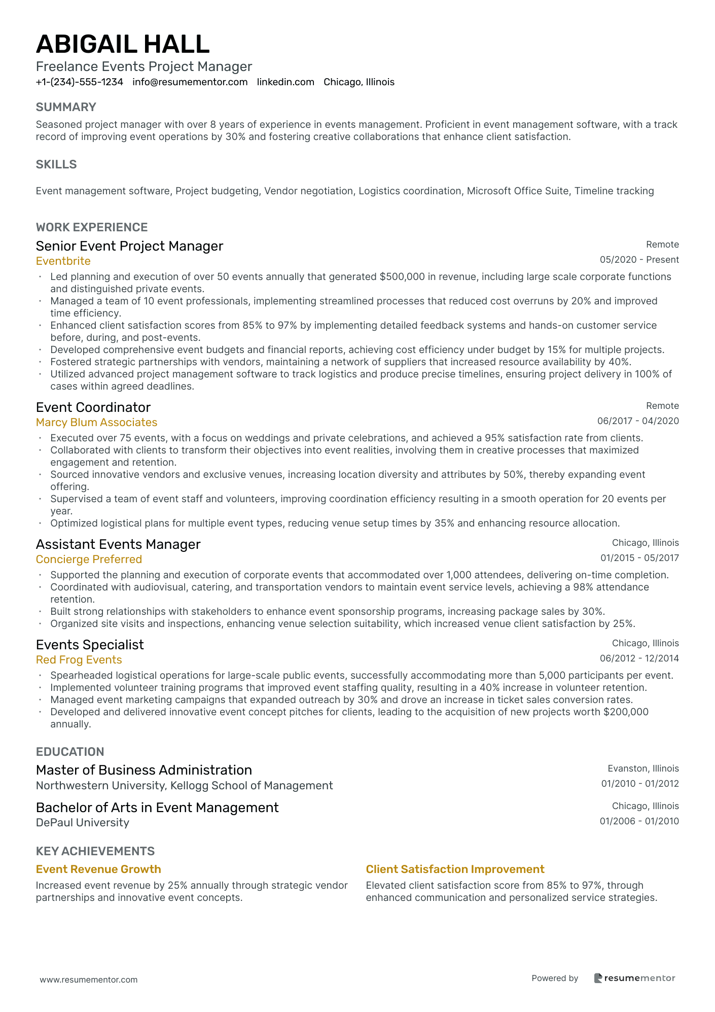 Freelance Events Project Manager