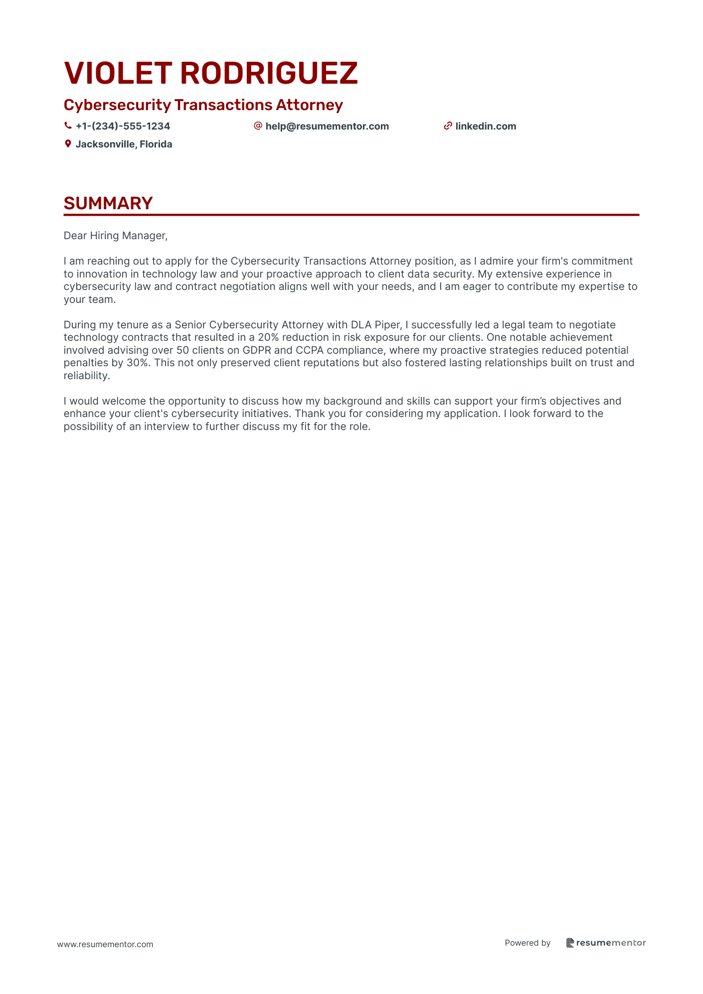 Cybersecurity Transactions Attorney