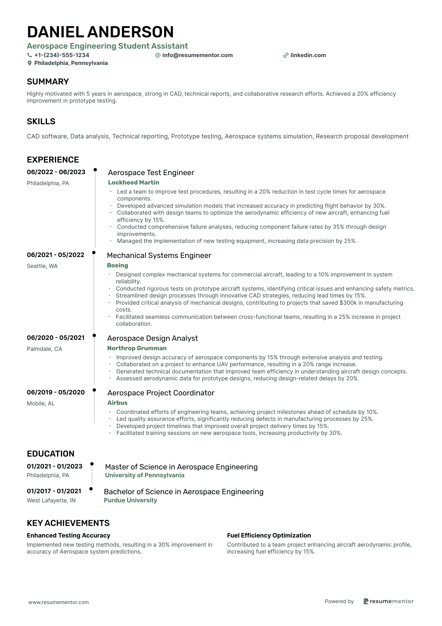 Aerospace Engineering Student Assistant